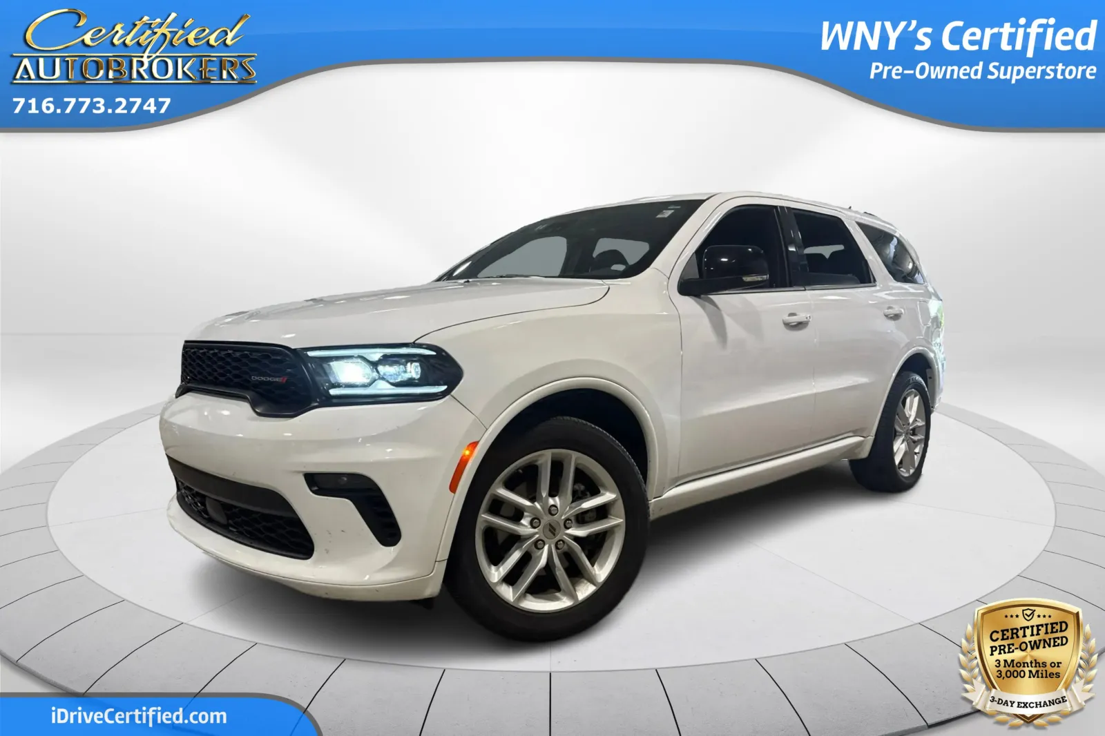 White 2023 Dodge Durango GT Plus AWD for sale in Grand Island, NY
