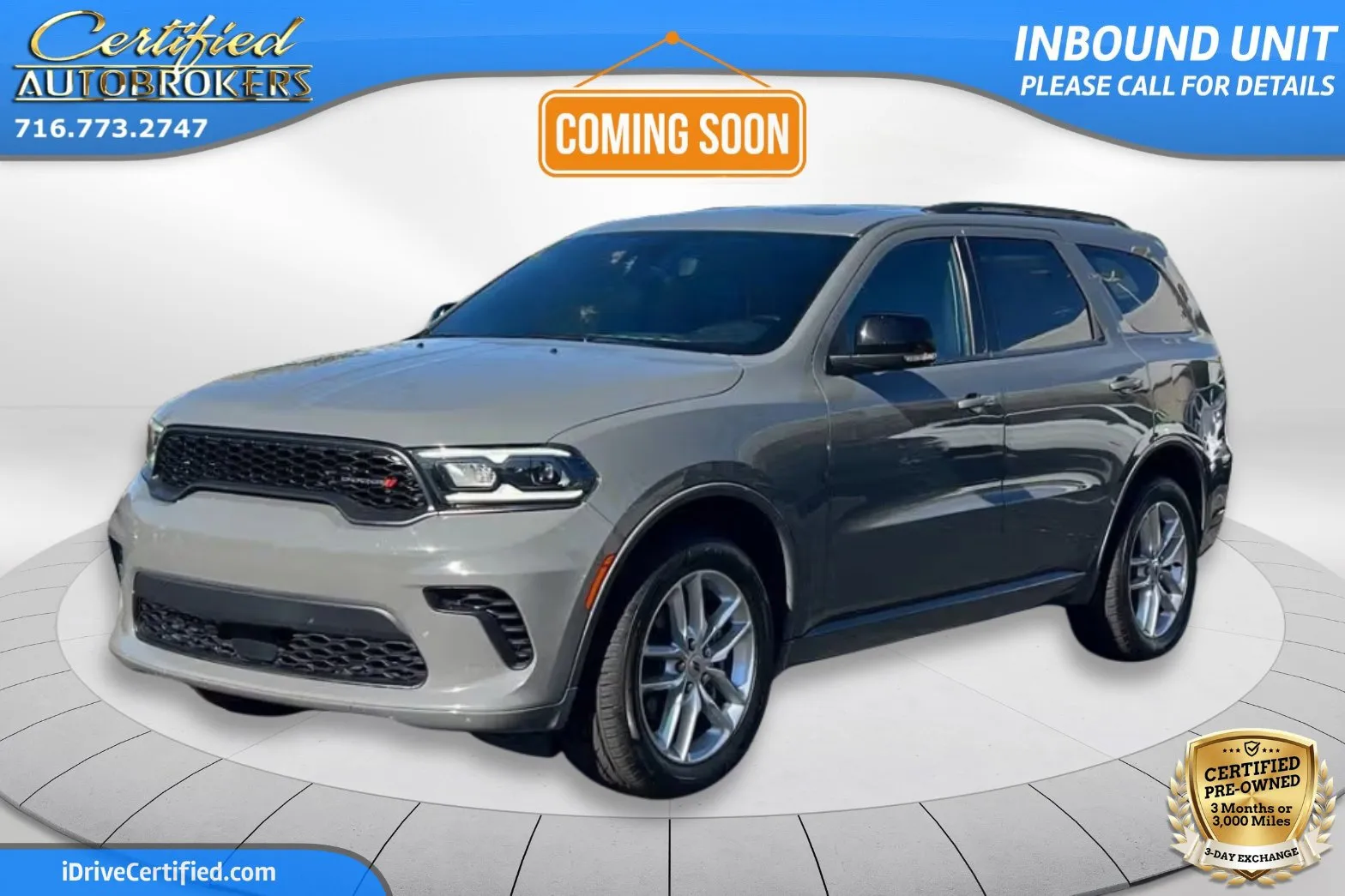 Gray 2024 Dodge Durango GT Plus AWD for sale in Grand Island, NY