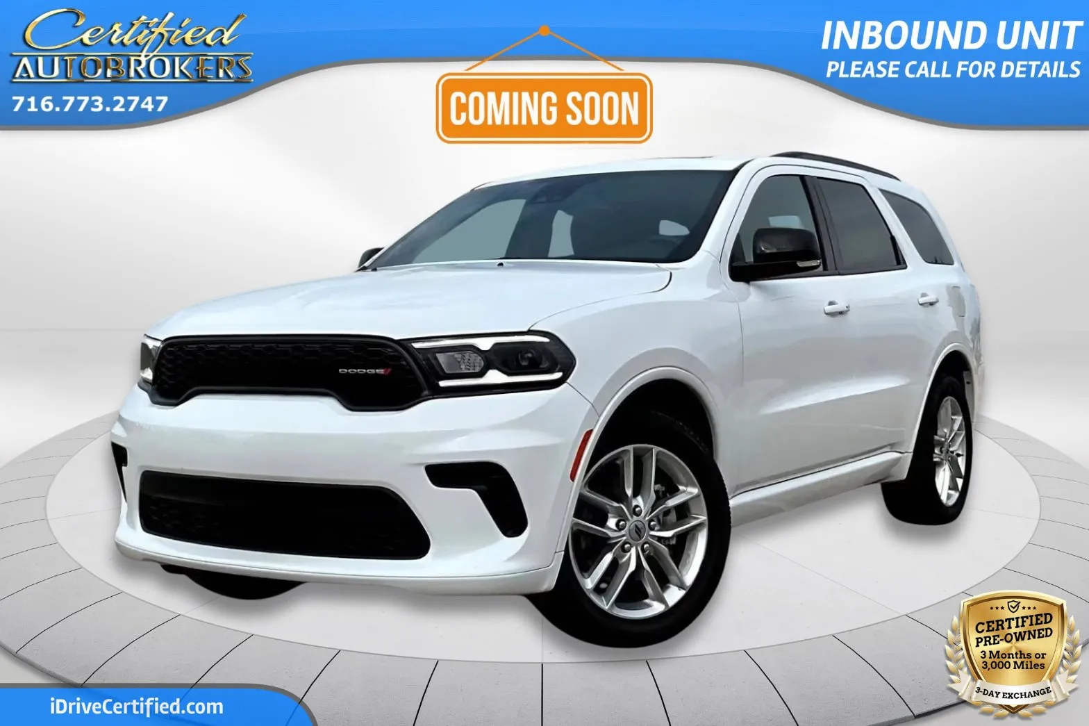 White 2024 Dodge Durango GT Plus AWD for sale in Grand Island, NY