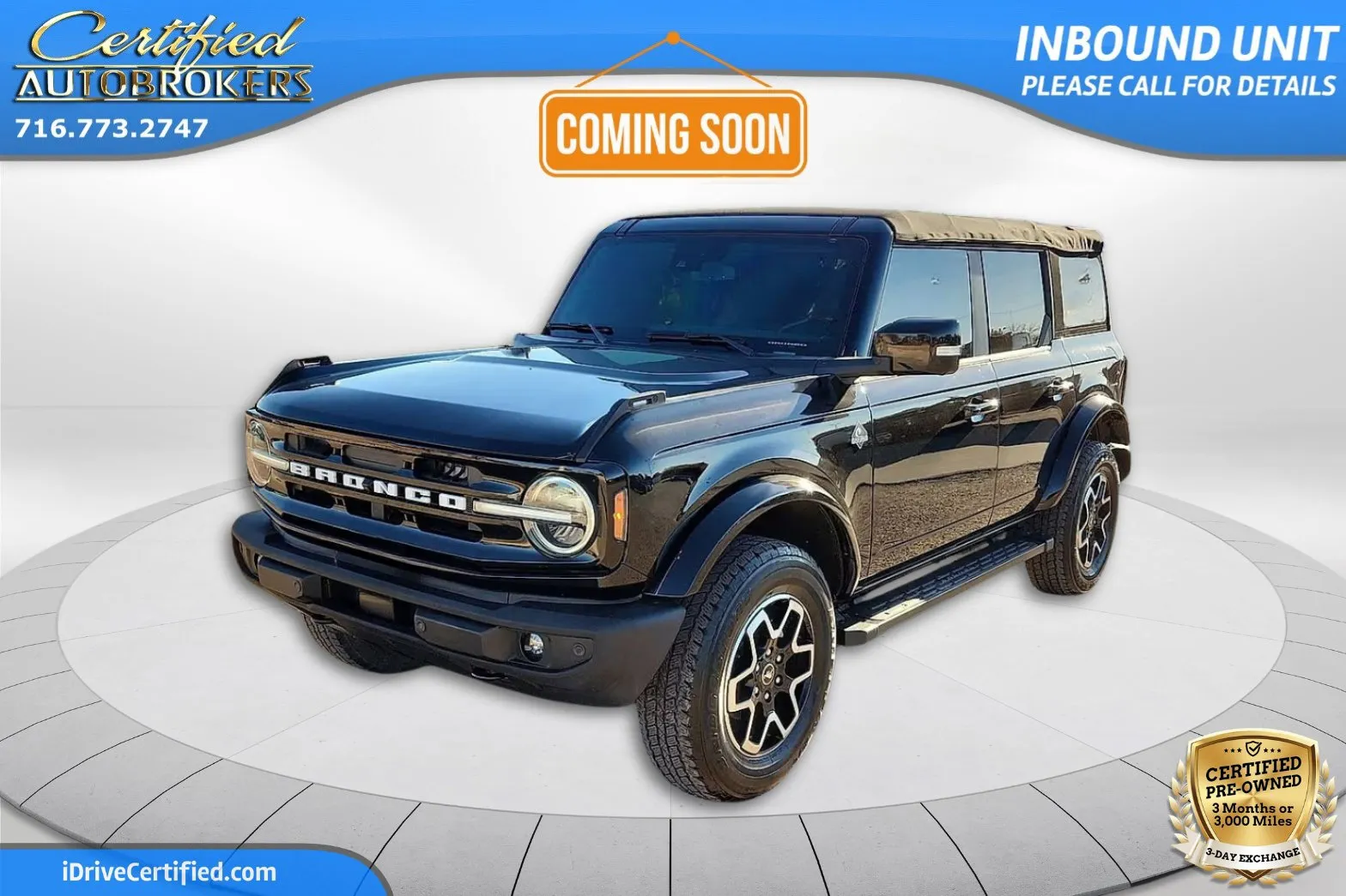 Black 2022 Ford Bronco Outer Banks 4x4 for sale in Grand Island, NY