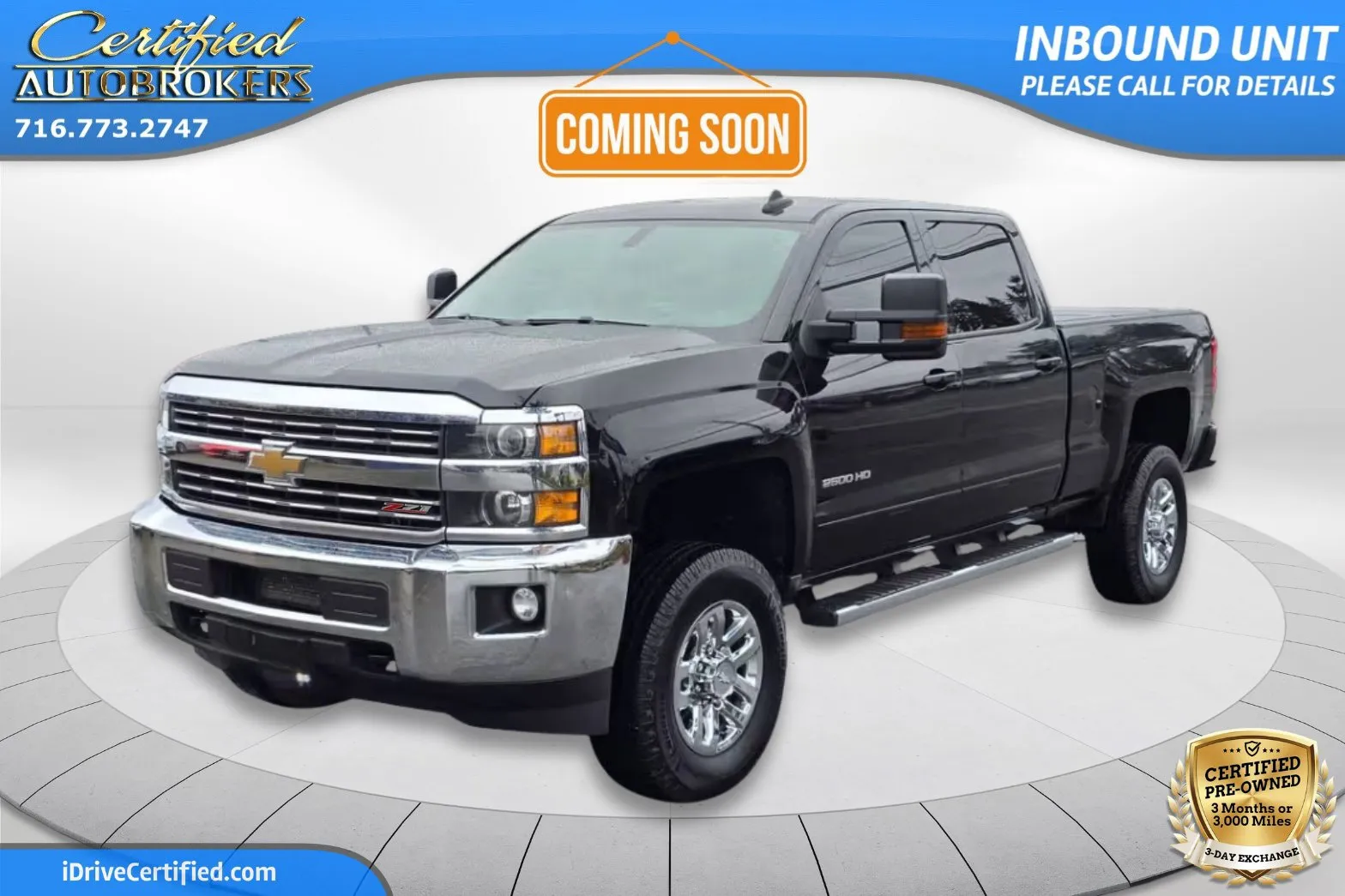Black 2016 Chevrolet Silverado 2500HD LT Z71 4x4 for sale in Grand Island, NY