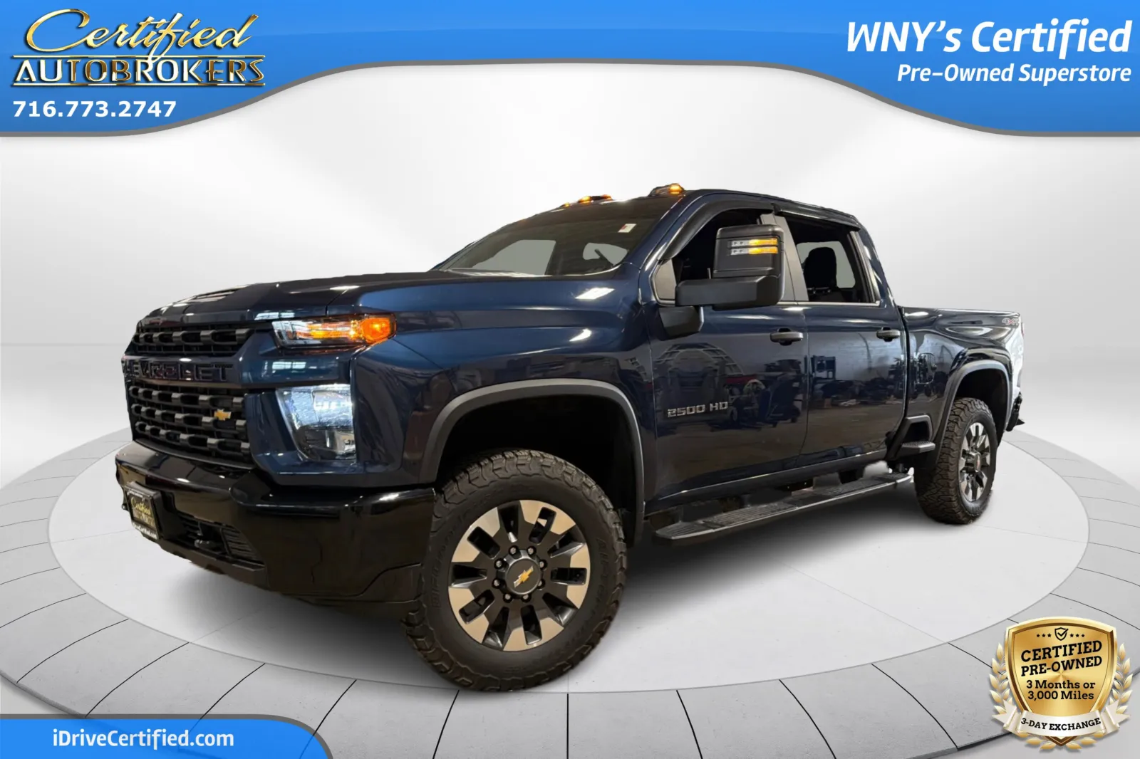 Blue 2021 Chevrolet Silverado 2500HD Custom 4x4 for sale in Grand Island, NY