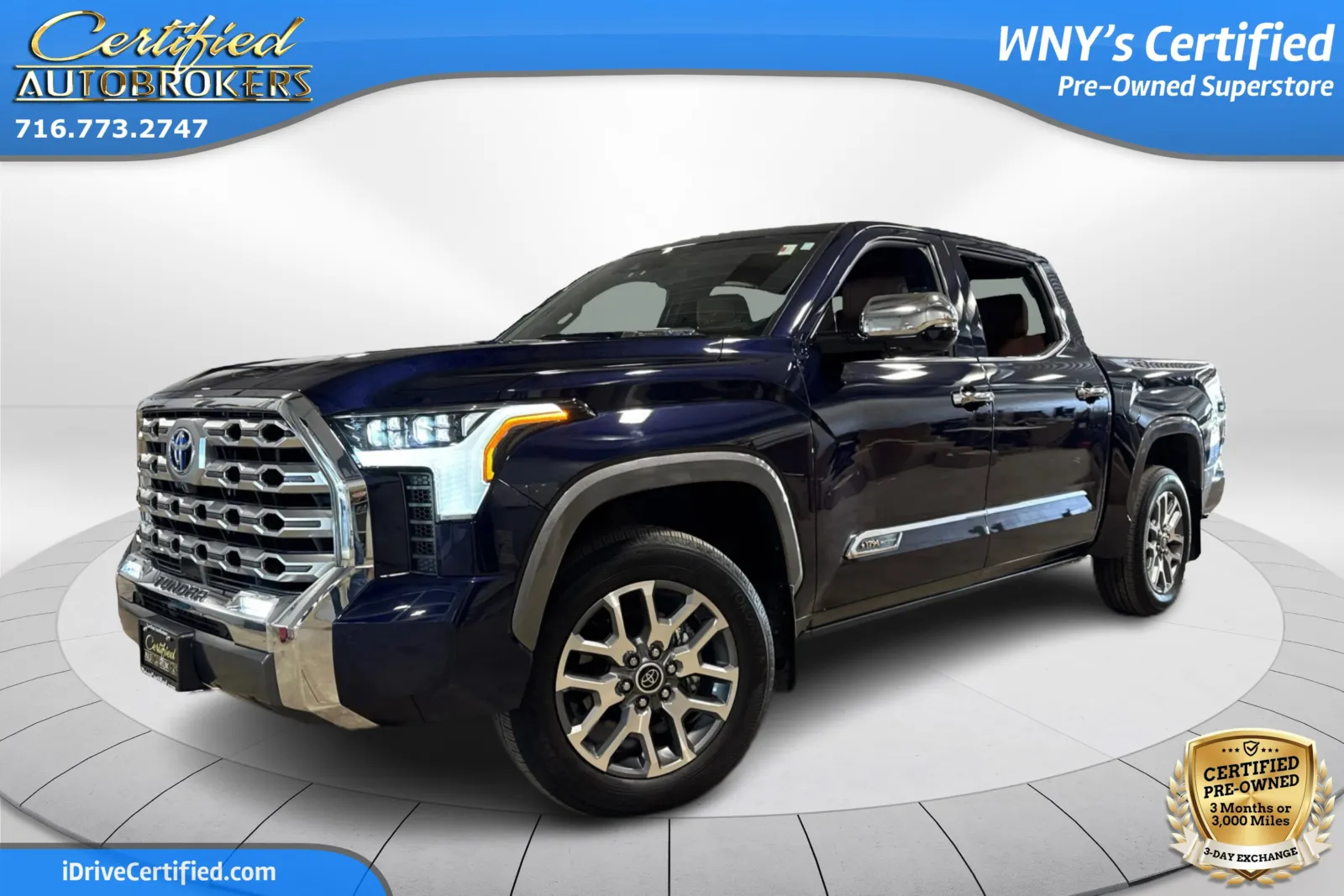 Blue 2024 Toyota Tundra 1794 Edition Hybrid 4x4 for sale in Grand Island, NY
