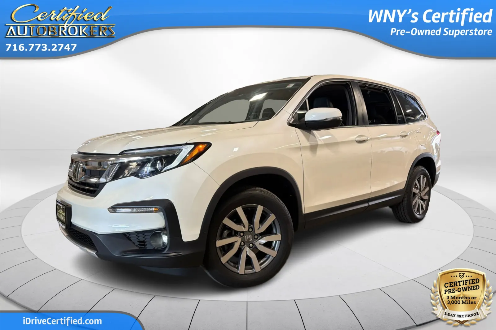White 2019 Honda Pilot EX-L AWD for sale in Grand Island, NY
