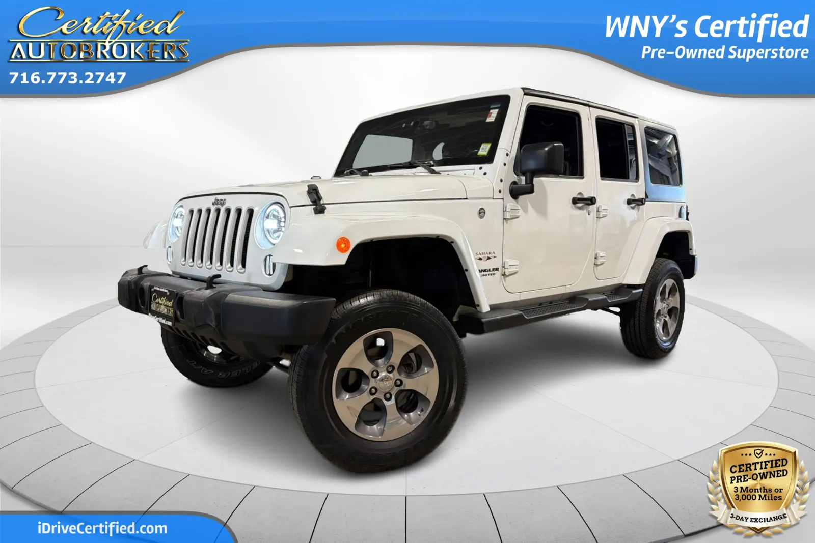 White 2017 Jeep Wrangler Unlimited Sahara 4x4 for sale in Grand Island, NY