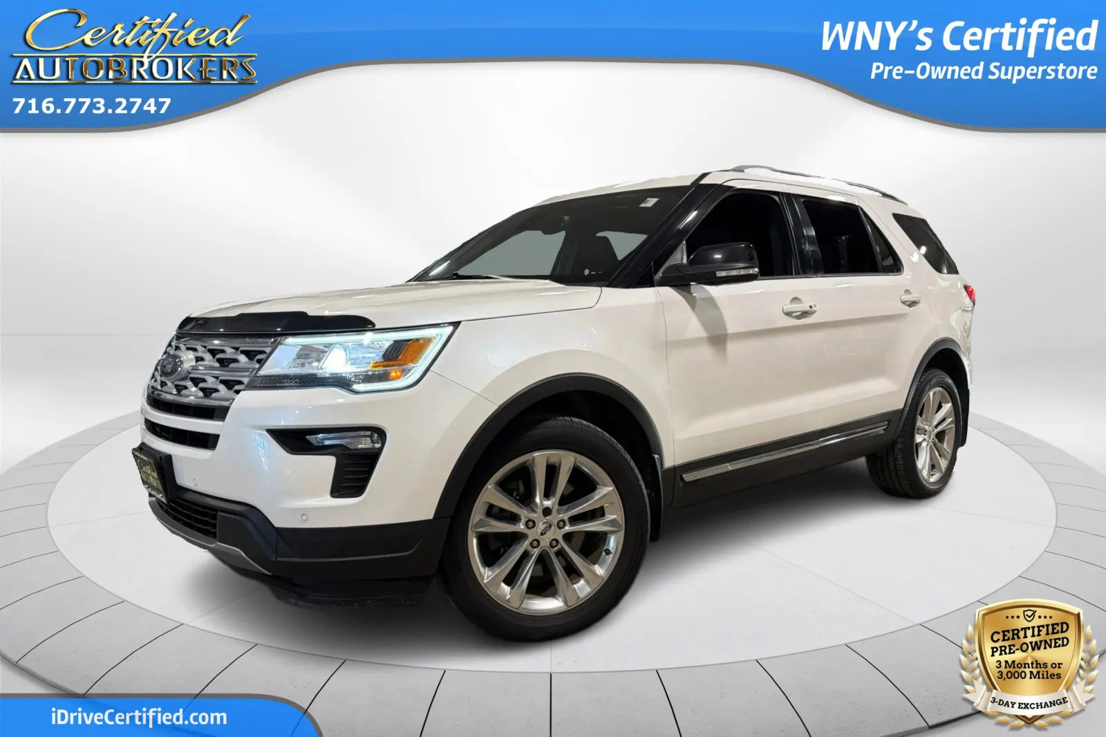 White 2018 Ford Explorer XLT 4x4 for sale in Grand Island, NY