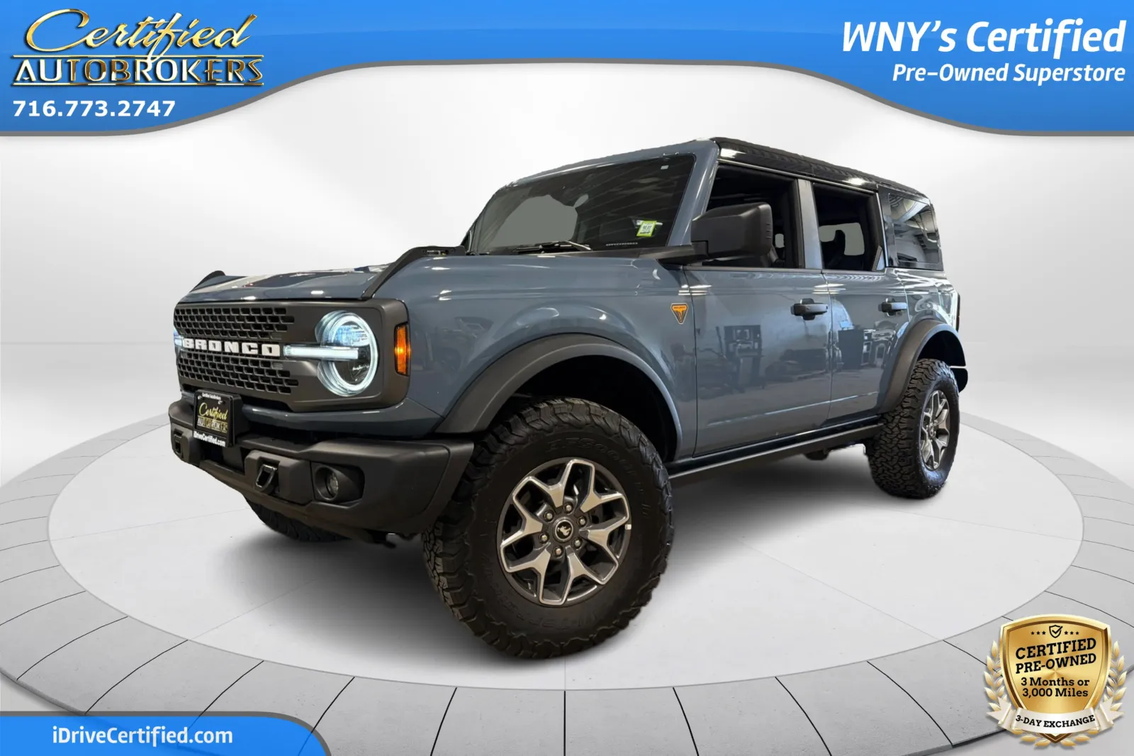 Gray 2025 Ford Bronco Badlands 4x4 for sale in Grand Island, NY