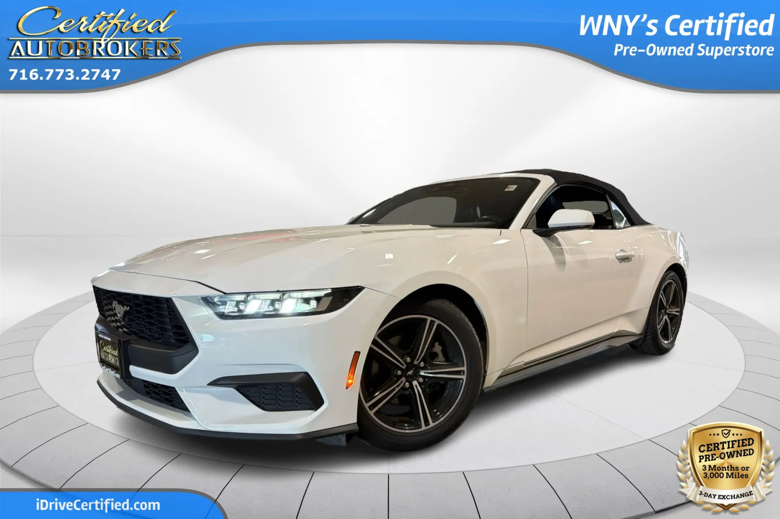 White 2024 Ford Mustang EcoBoost Premium Convertible for sale in Grand Island, NY