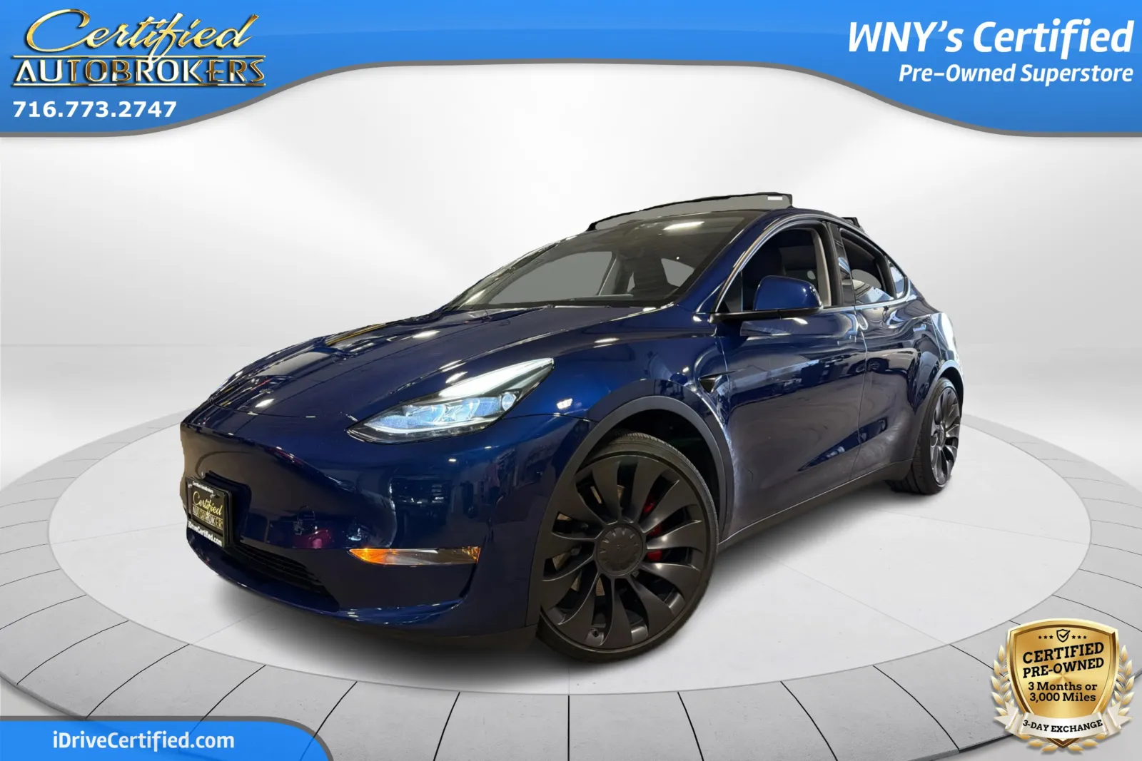 Blue 2024 Tesla Model Y Performance AWD for sale in Grand Island, NY