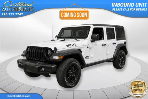 White 2021 Jeep Wrangler Unlimited Willys 4x4 for sale in Grand Island, NY