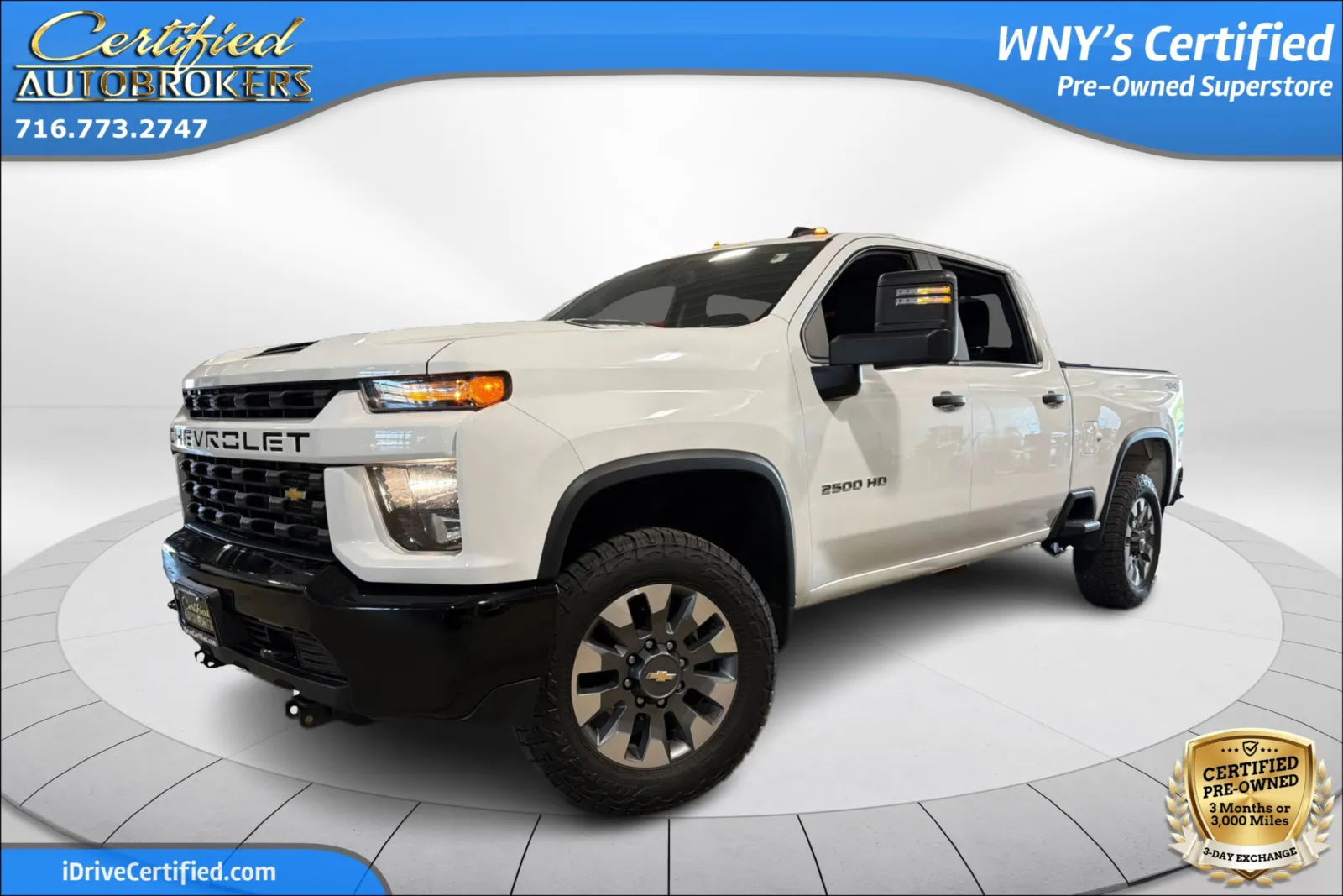 White 2021 Chevrolet Silverado 2500HD Custom 4x4 for sale in Grand Island, NY