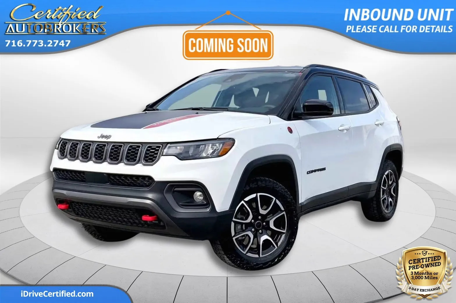 White 2025 Jeep Compass Trailhawk 4x4 for sale in Grand Island, NY