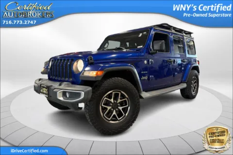 Blue 2019 Jeep Wrangler Unlimited Sahara 4x4 for sale in Grand Island, NY