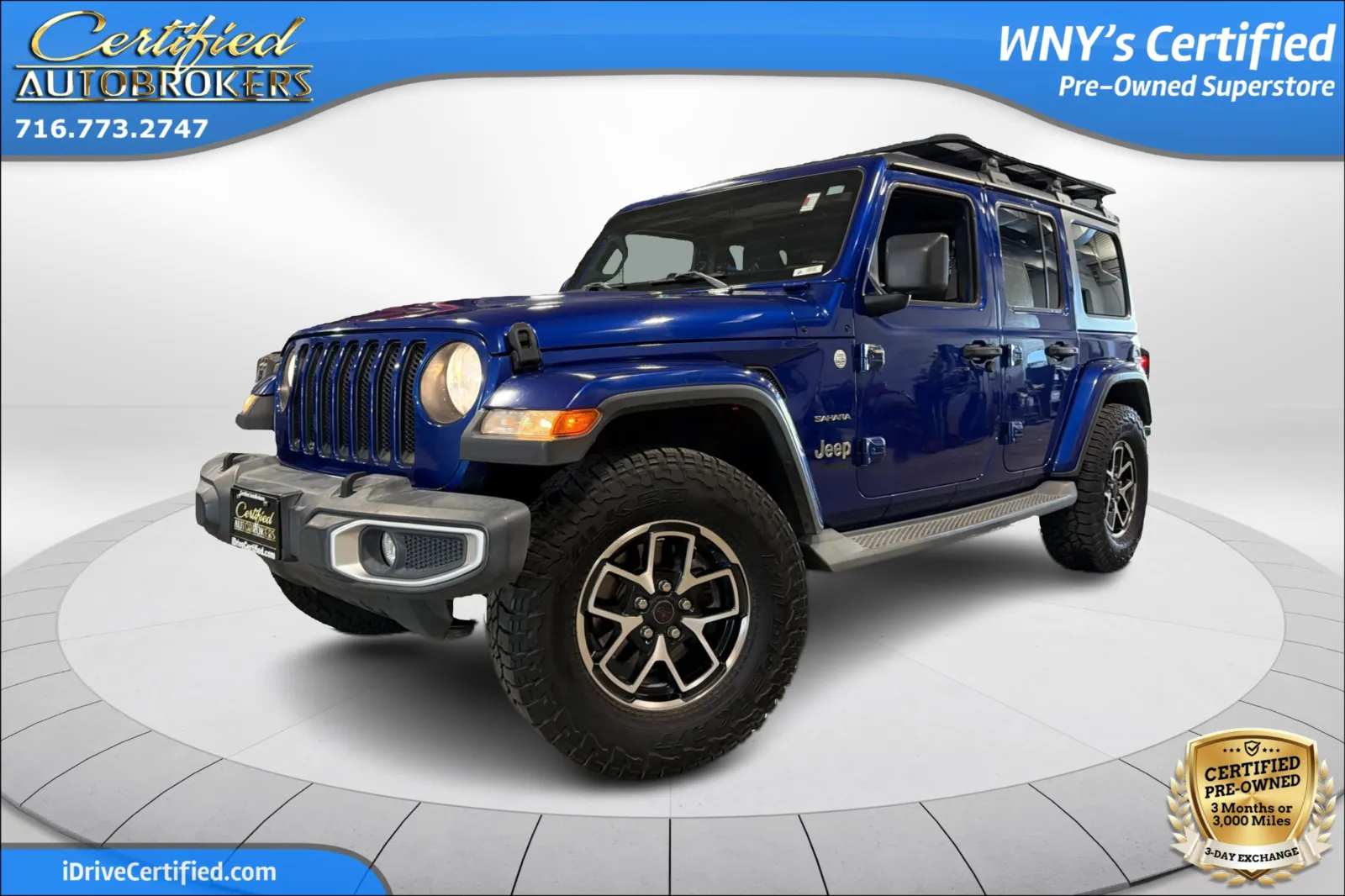 Blue 2019 Jeep Wrangler Unlimited Sahara 4x4 for sale in Grand Island, NY