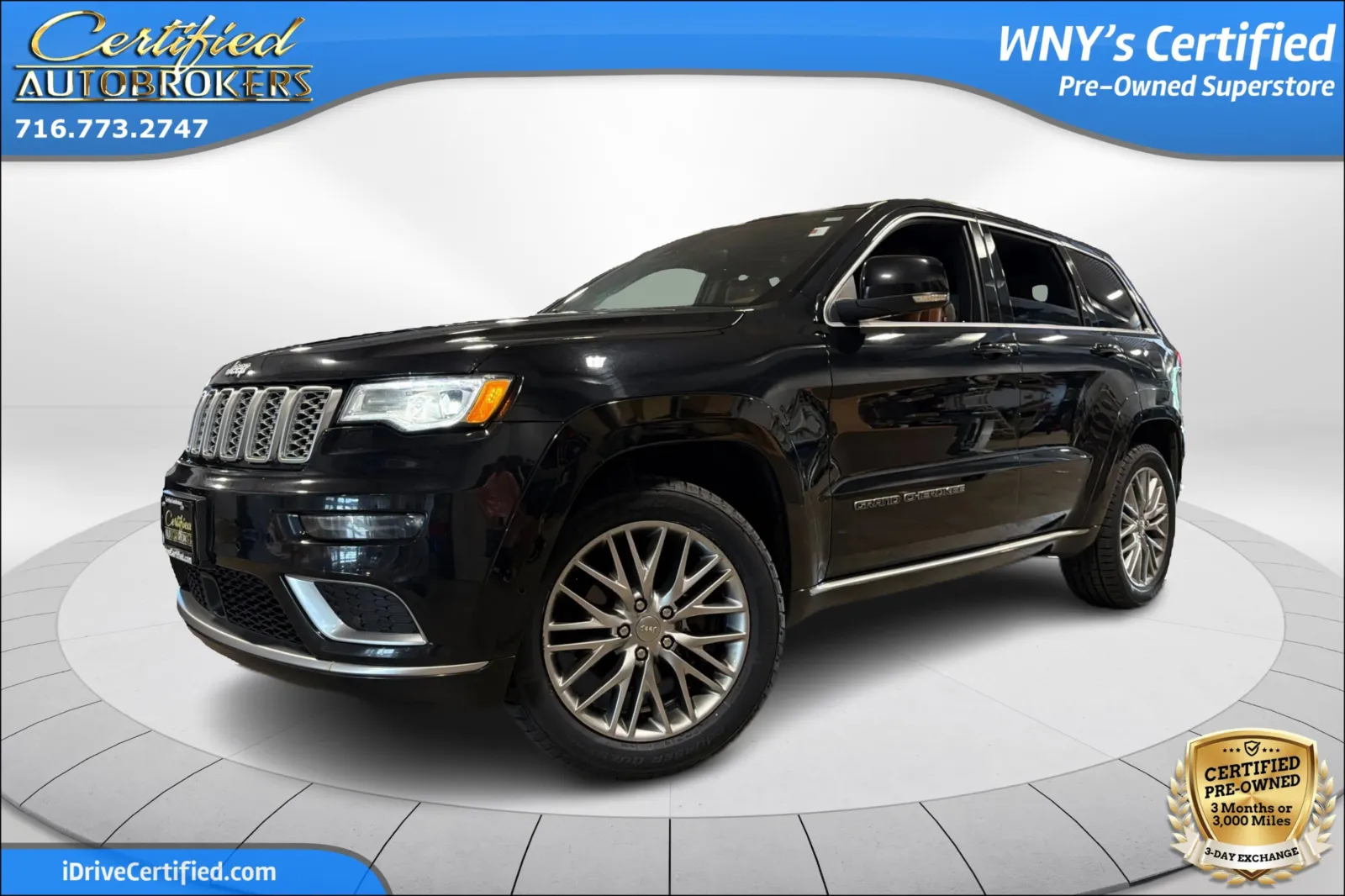 Black 2017 Jeep Grand Cherokee Summit 4x4 for sale in Grand Island, NY