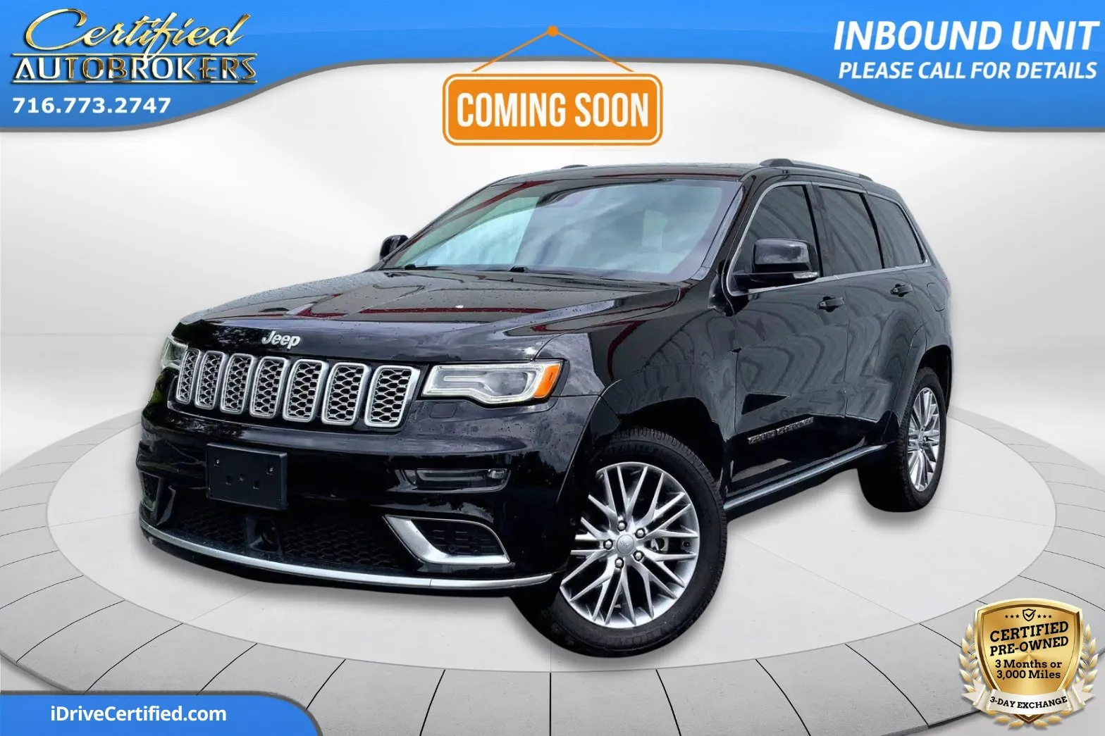 Black 2017 Jeep Grand Cherokee Summit 4x4 for sale in Grand Island, NY