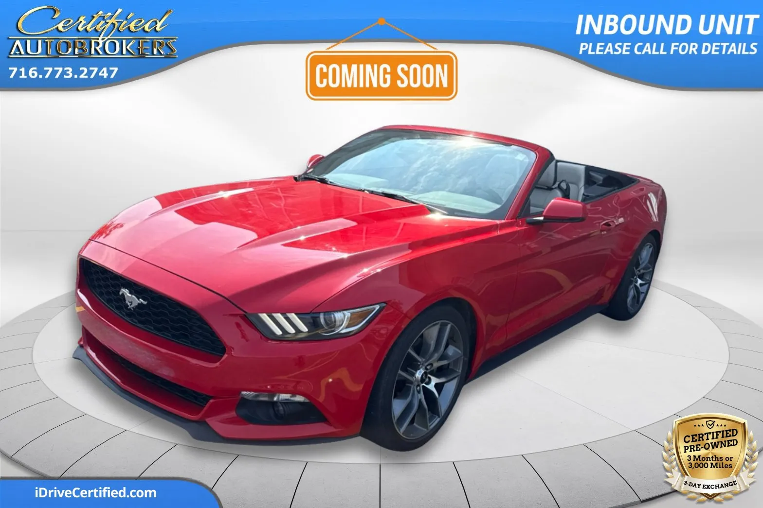 Red 2017 Ford Mustang EcoBoost Premium Convertible for sale in Grand Island, NY