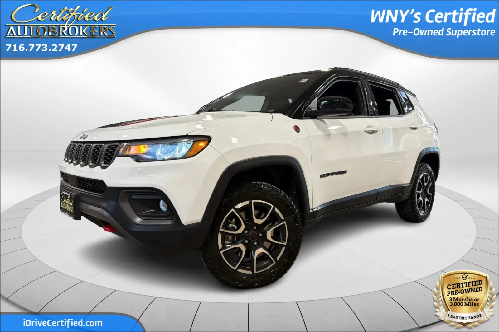 White 2025 Jeep Compass Trailhawk 4x4 for sale in Grand Island, NY