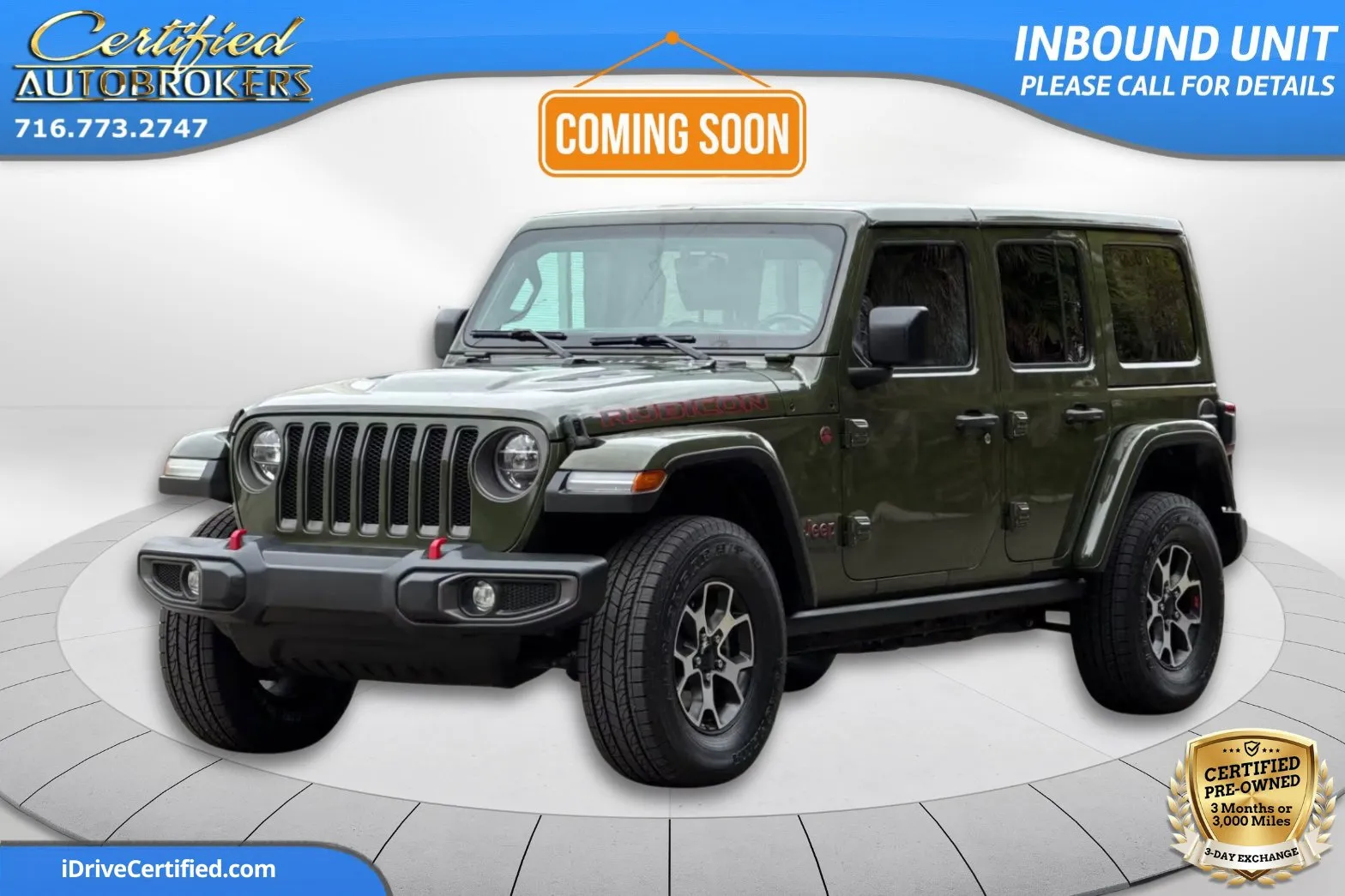 Green 2021 Jeep Wrangler Unlimited Rubicon 4x4 for sale in Grand Island, NY