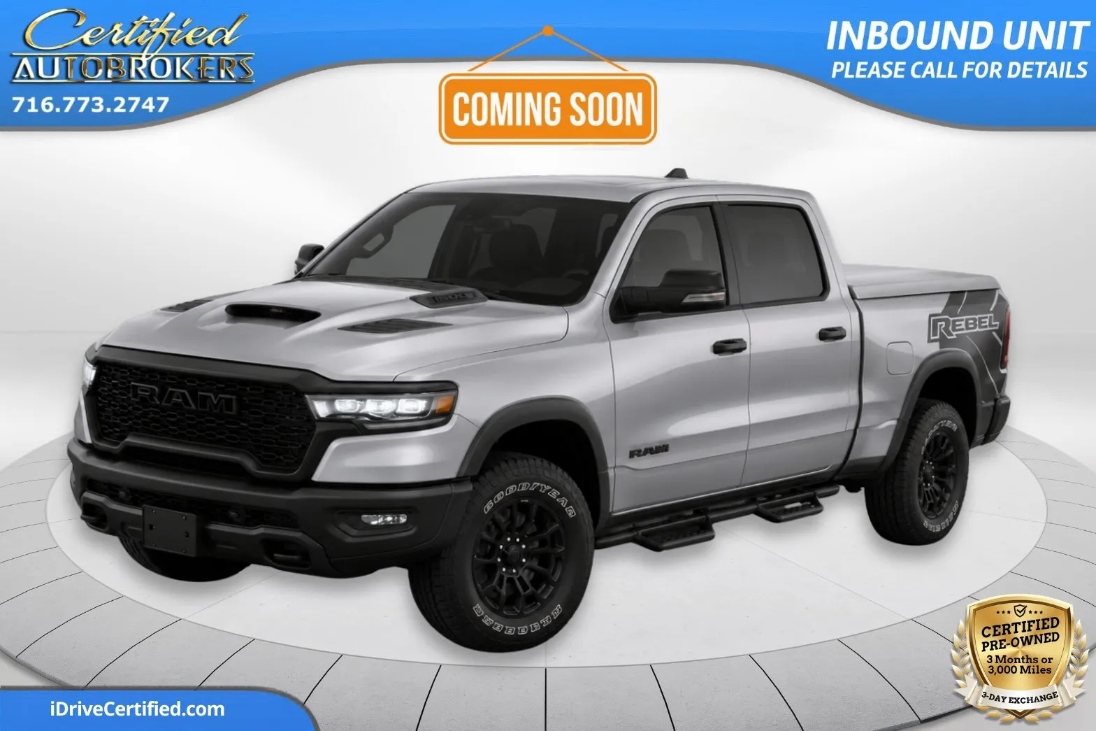 Silver 2025 Ram 1500 Rebel 4x4 for sale in Grand Island, NY