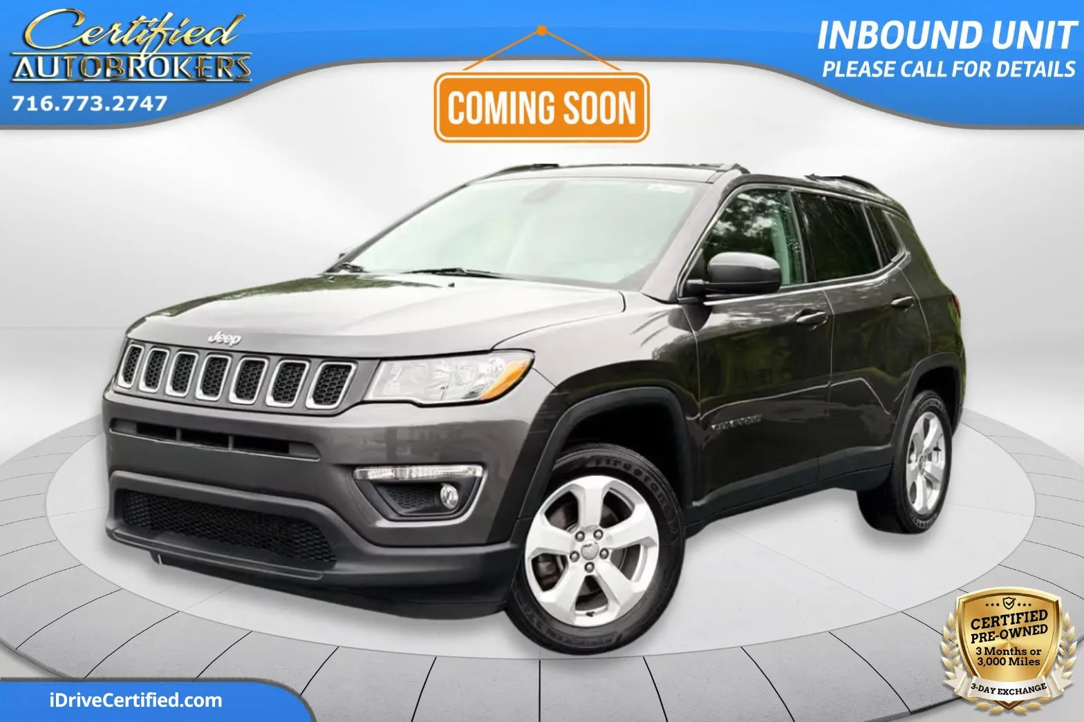 Gray 2020 Jeep Compass Latitude 4x4 for sale in Grand Island, NY