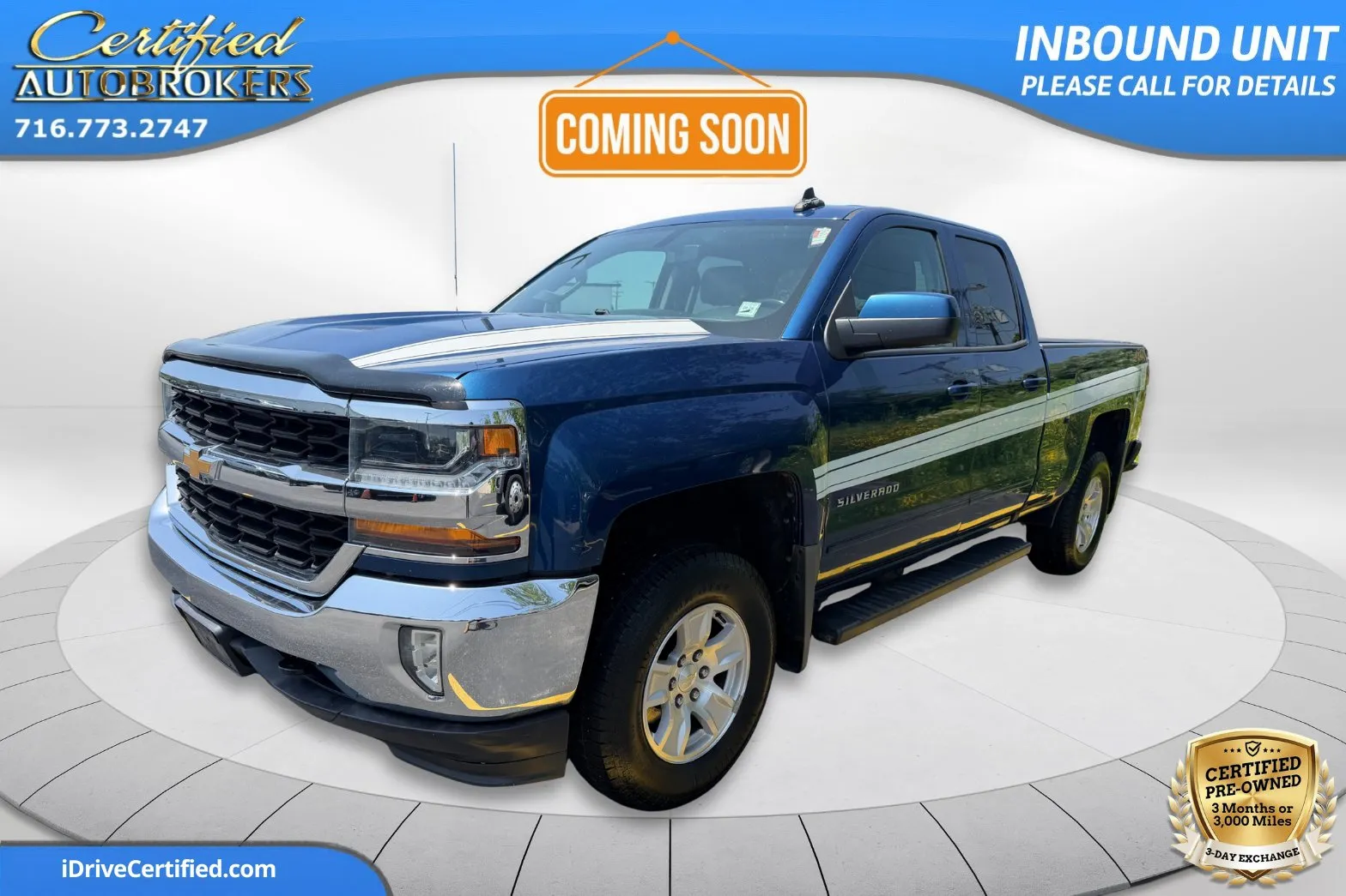 Blue 2018 Chevrolet Silverado 1500 LT 4x4 for sale in Grand Island, NY