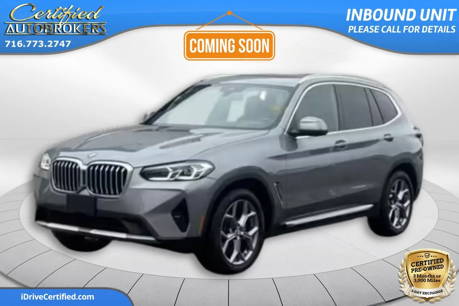 Gray 2024 BMW X3 xDrive30i AWD for sale in Grand Island, NY