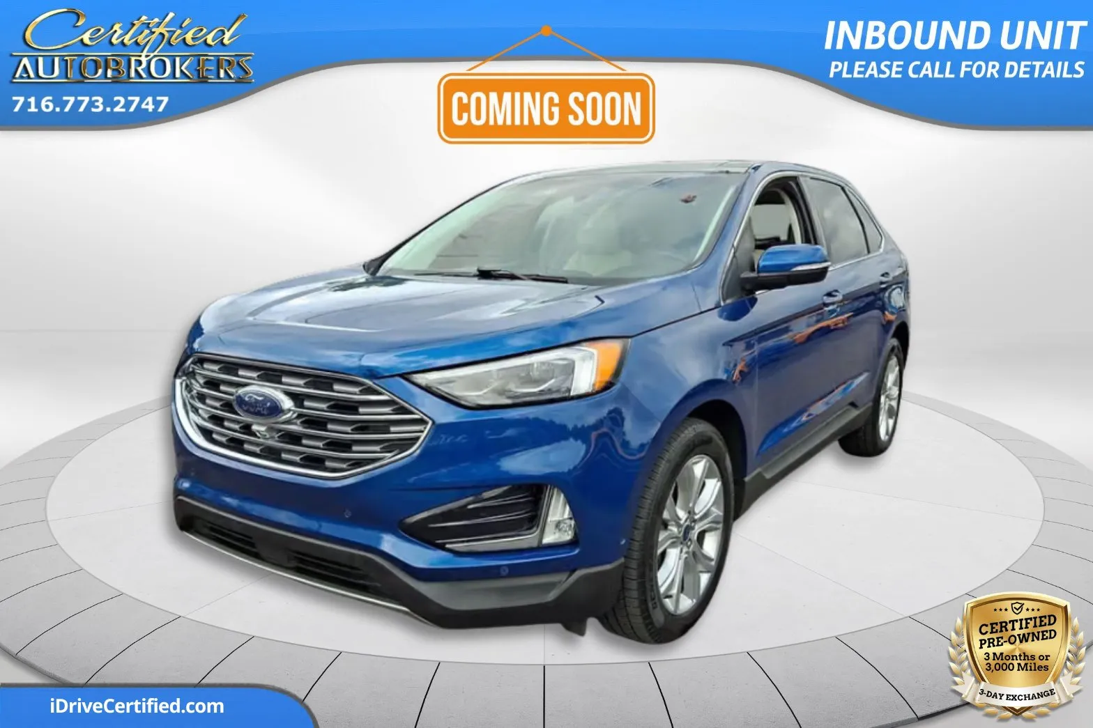 Blue 2020 Ford Edge Titanium AWD for sale in Grand Island, NY