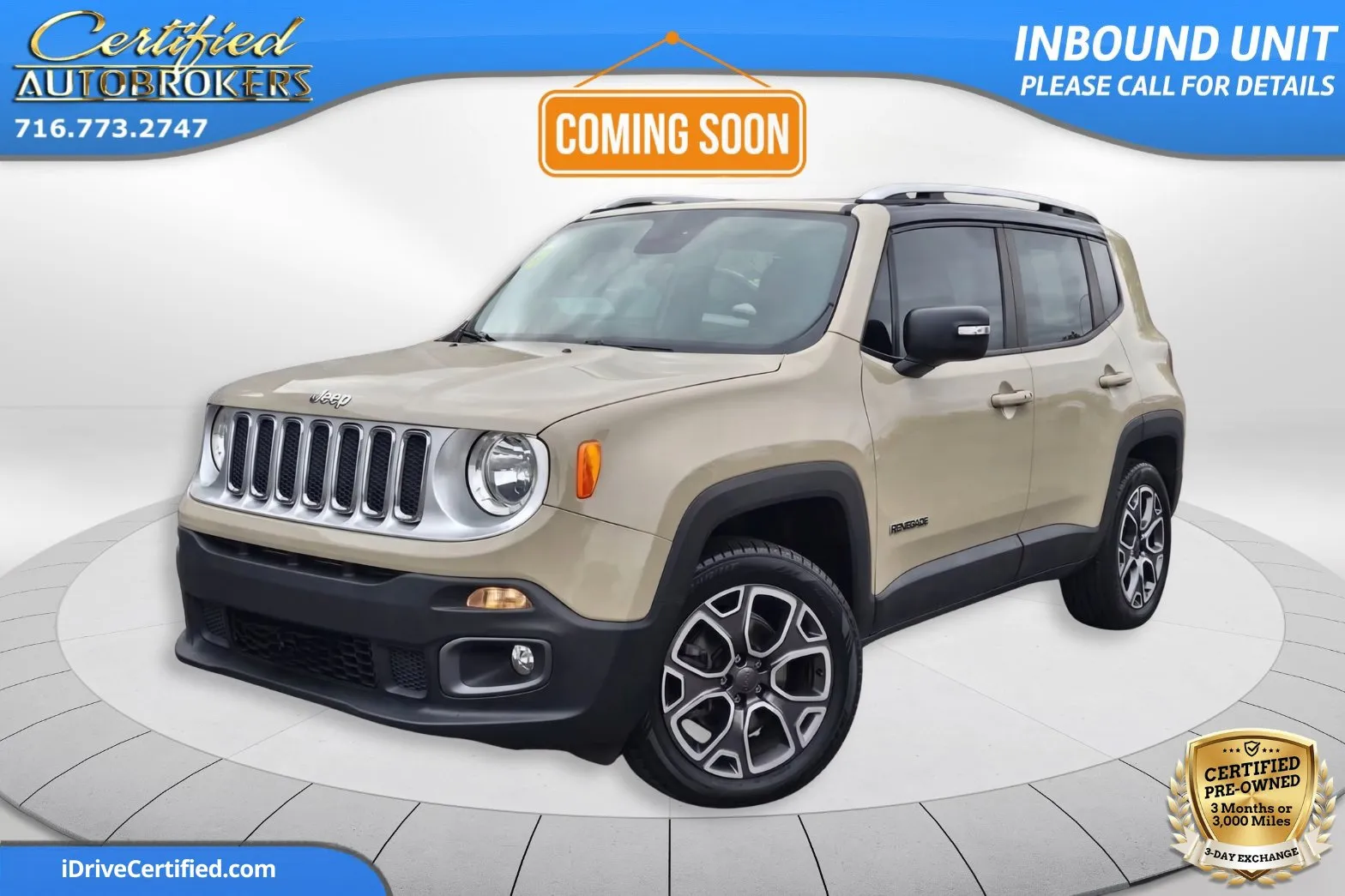 Beige 2015 Jeep Renegade Limited 4x4 for sale in Grand Island, NY