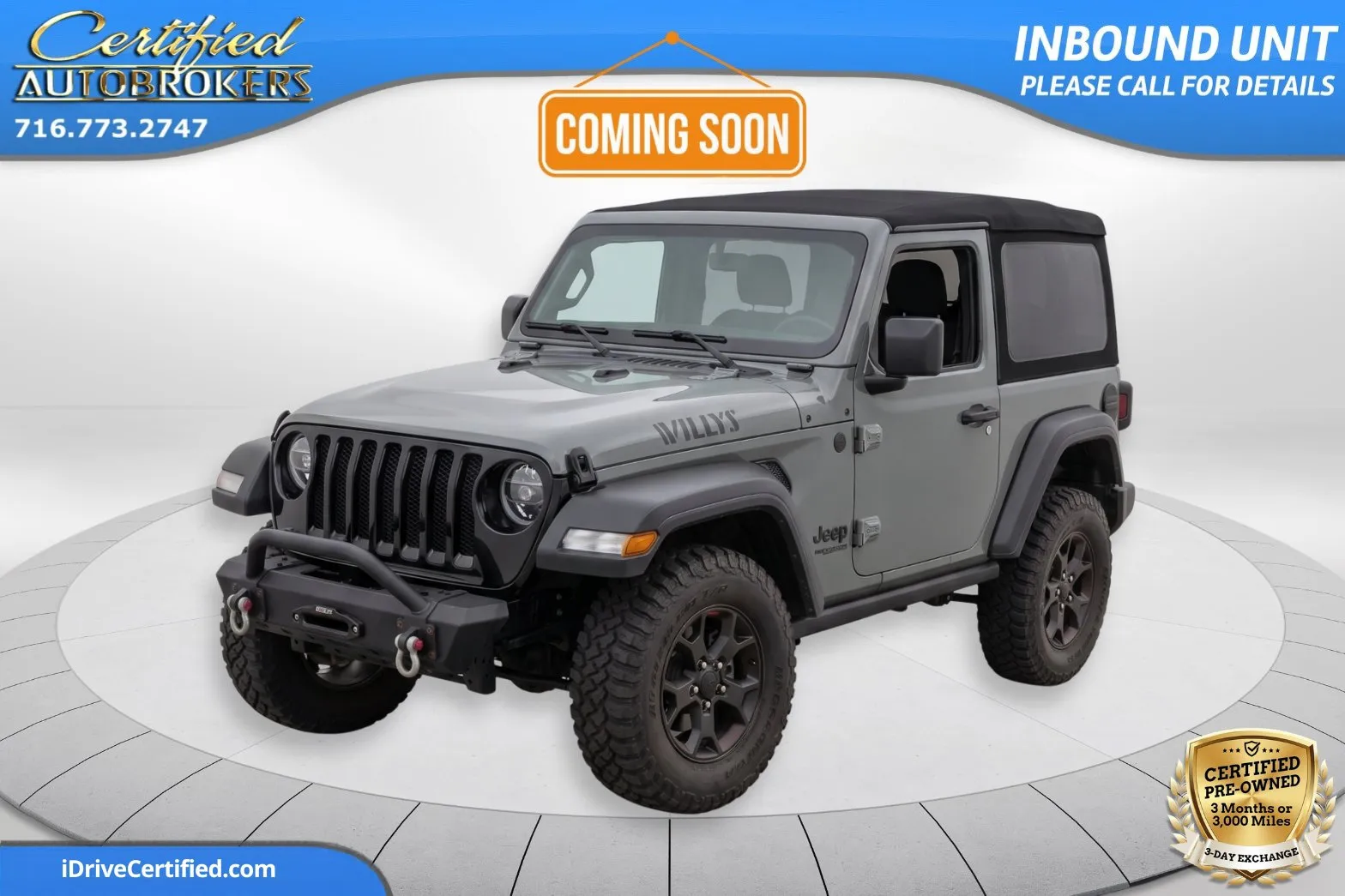 Gray 2021 Jeep Wrangler Willys 4x4 for sale in Grand Island, NY