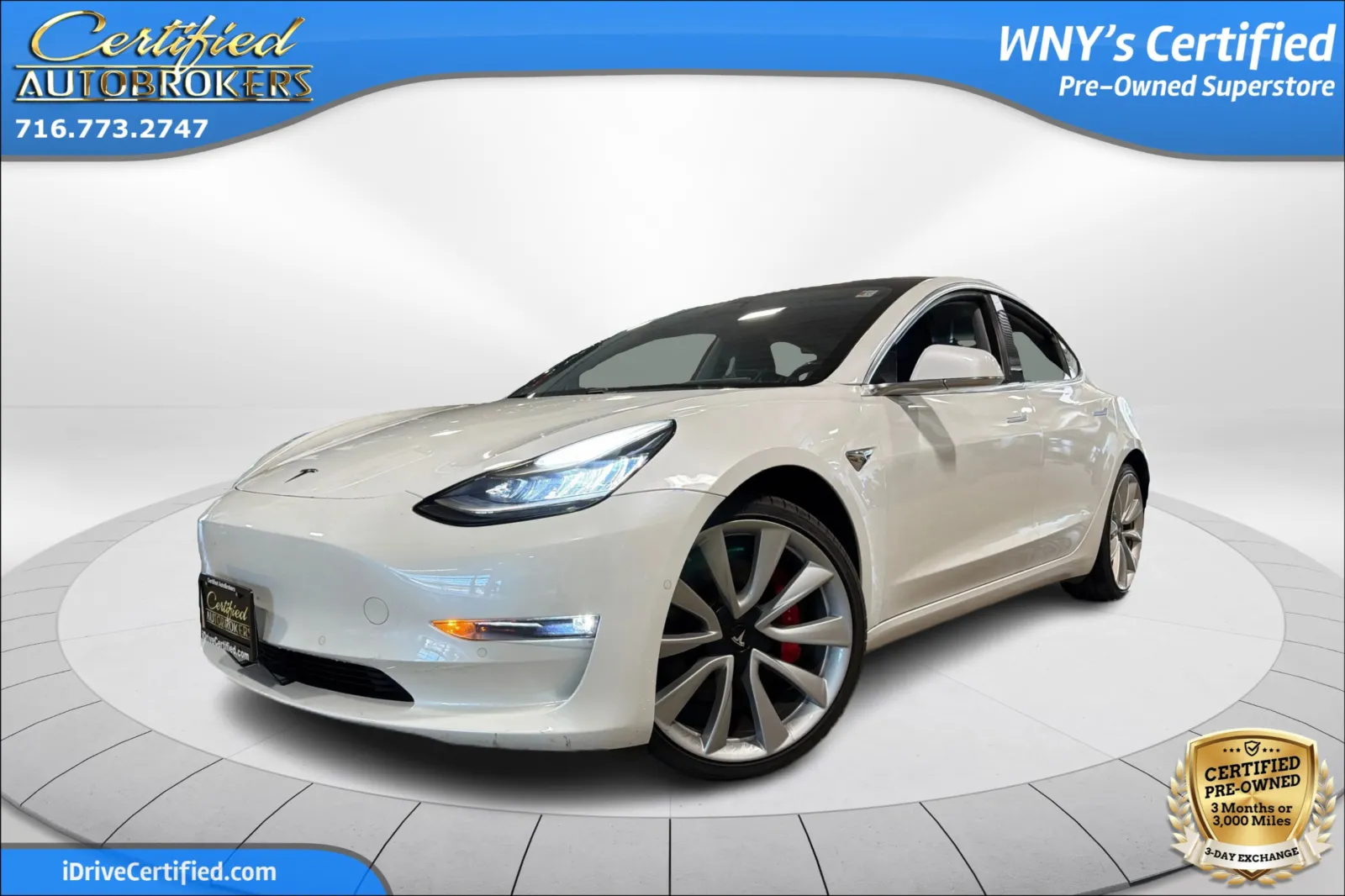 White 2018 Tesla Model 3 Performance AWD for sale in Grand Island, NY