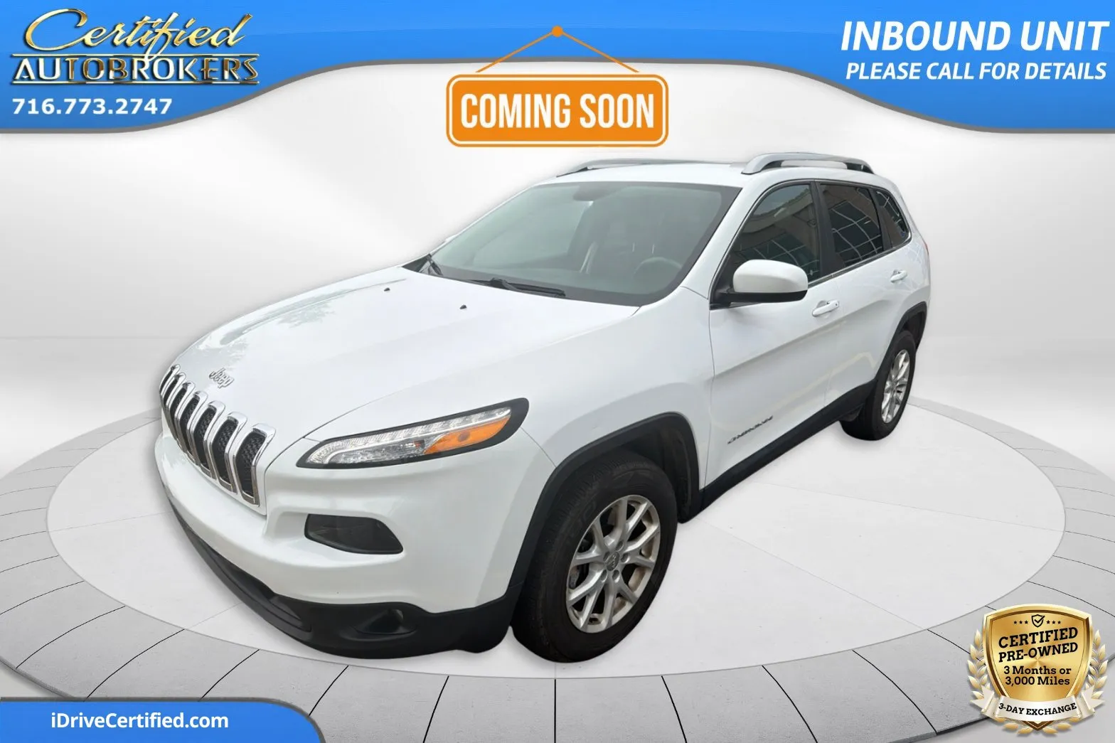White 2018 Jeep Cherokee Latitude Plus 4x4 for sale in Grand Island, NY