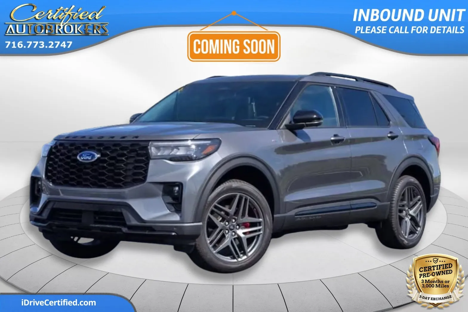 Gray 2026 Ford Explorer ST-Line 4x4 for sale in Grand Island, NY
