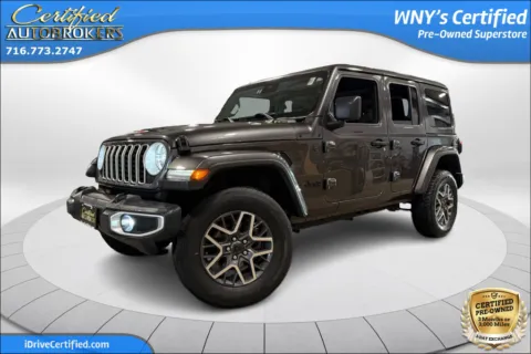 Gray 2025 Jeep Wrangler Sahara 4x4 for sale in Grand Island, NY