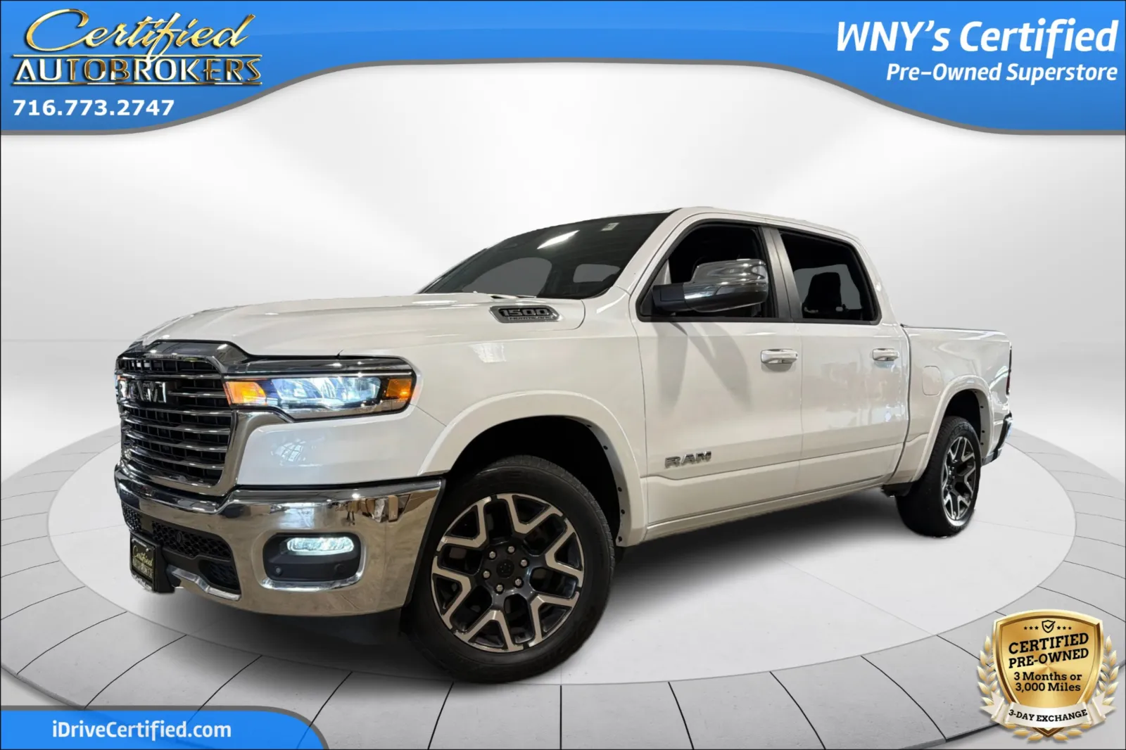 White 2026 Ram 1500 Laramie 4x4 for sale in Grand Island, NY