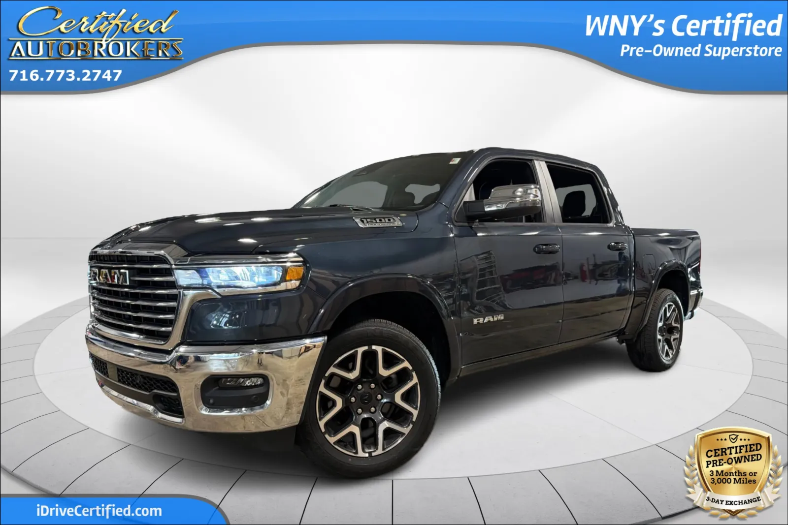Blue 2026 Ram 1500 Laramie 4x4 for sale in Grand Island, NY