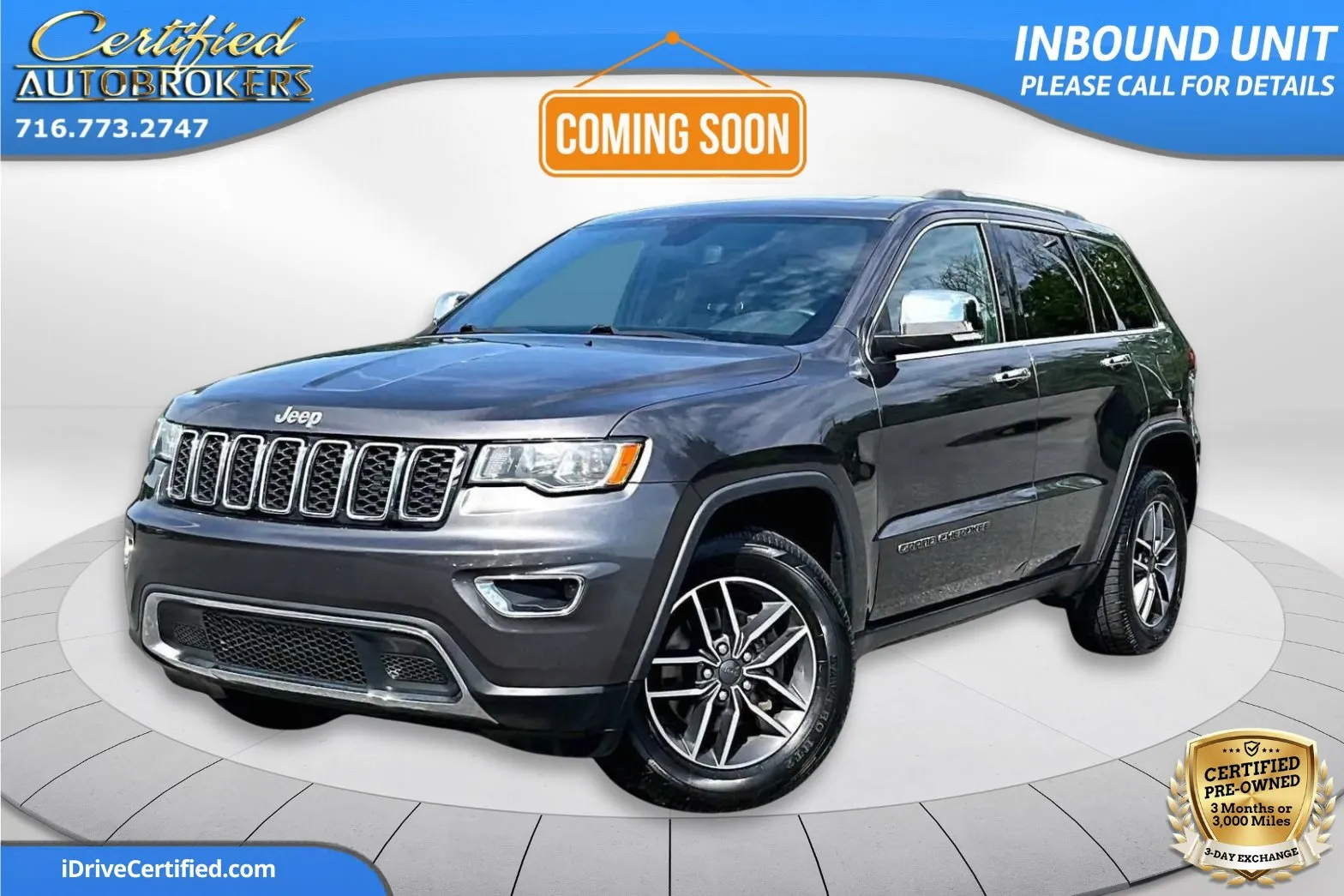 Gray 2019 Jeep Grand Cherokee Limited 4x4 for sale in Grand Island, NY