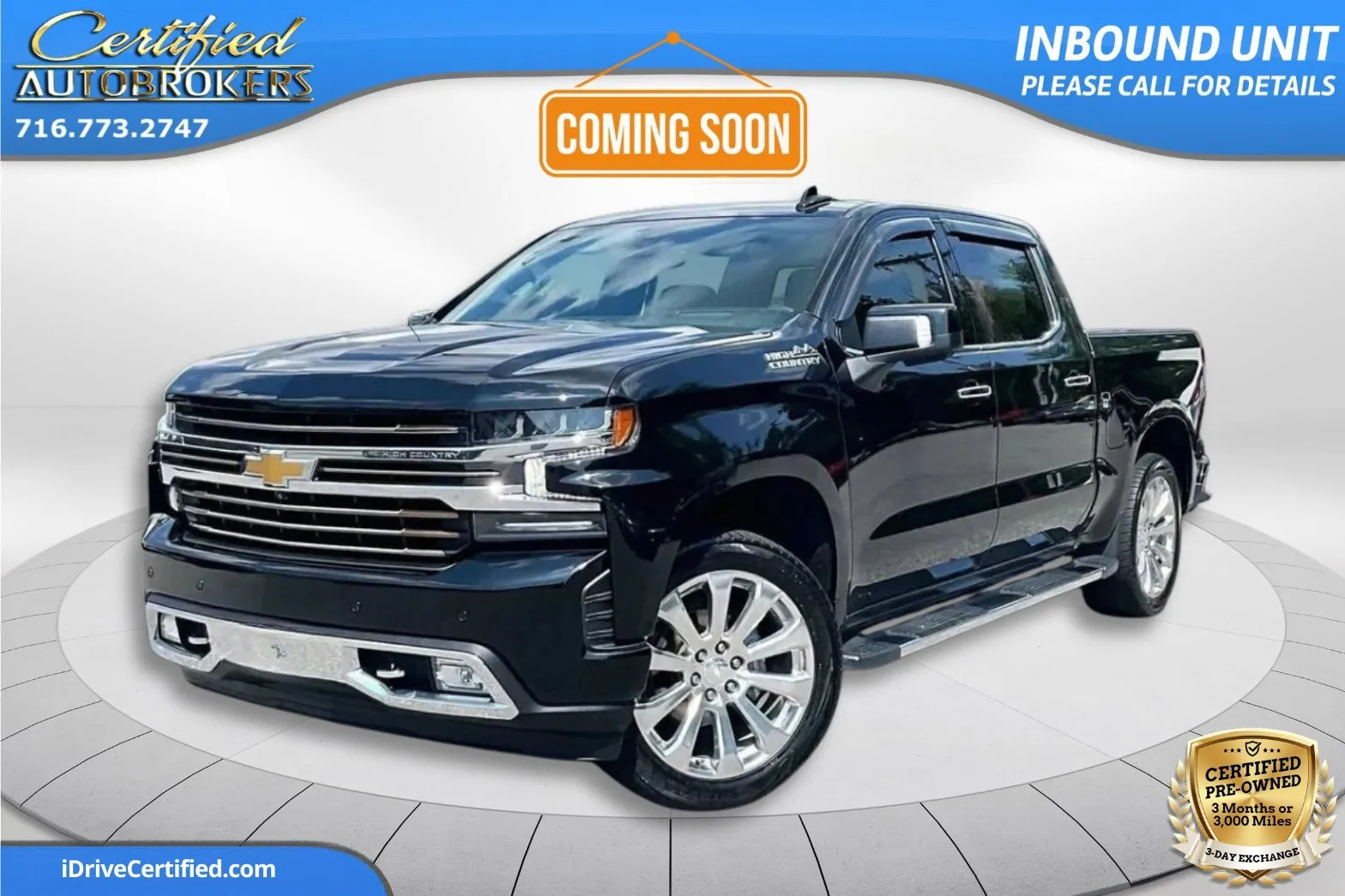 Black 2022 Chevrolet Silverado 1500 High Country 4x4 for sale in Grand Island, NY