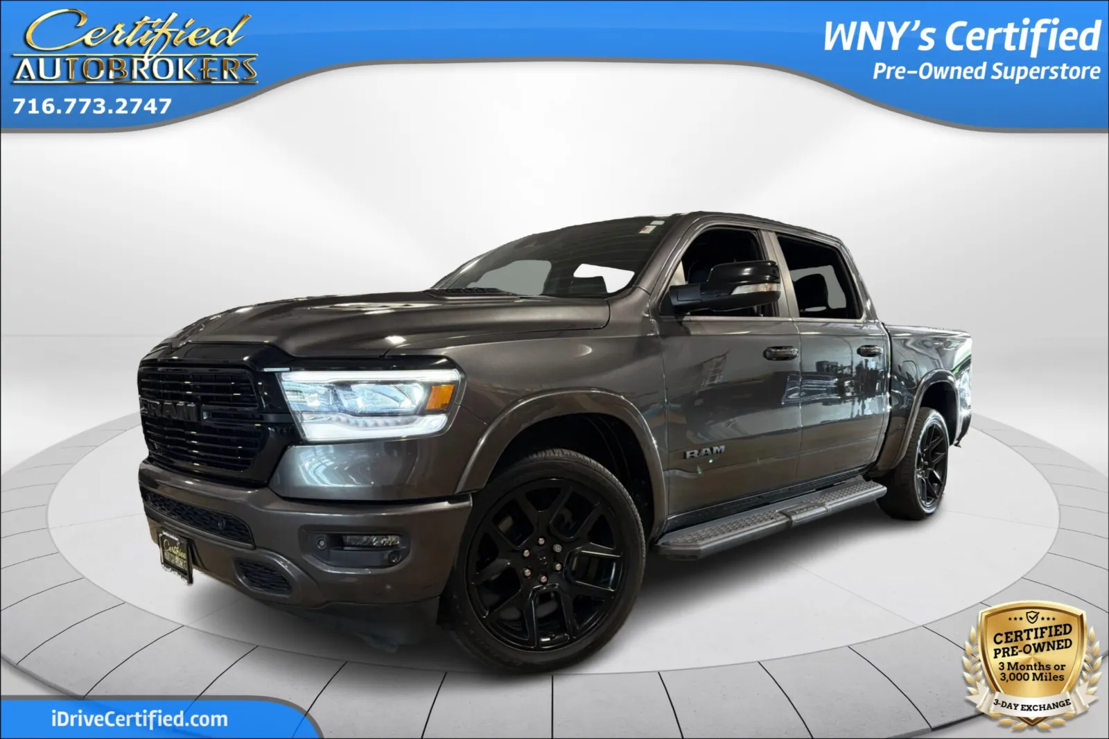 Gray 2021 Ram 1500 Laramie 4x4 for sale in Grand Island, NY