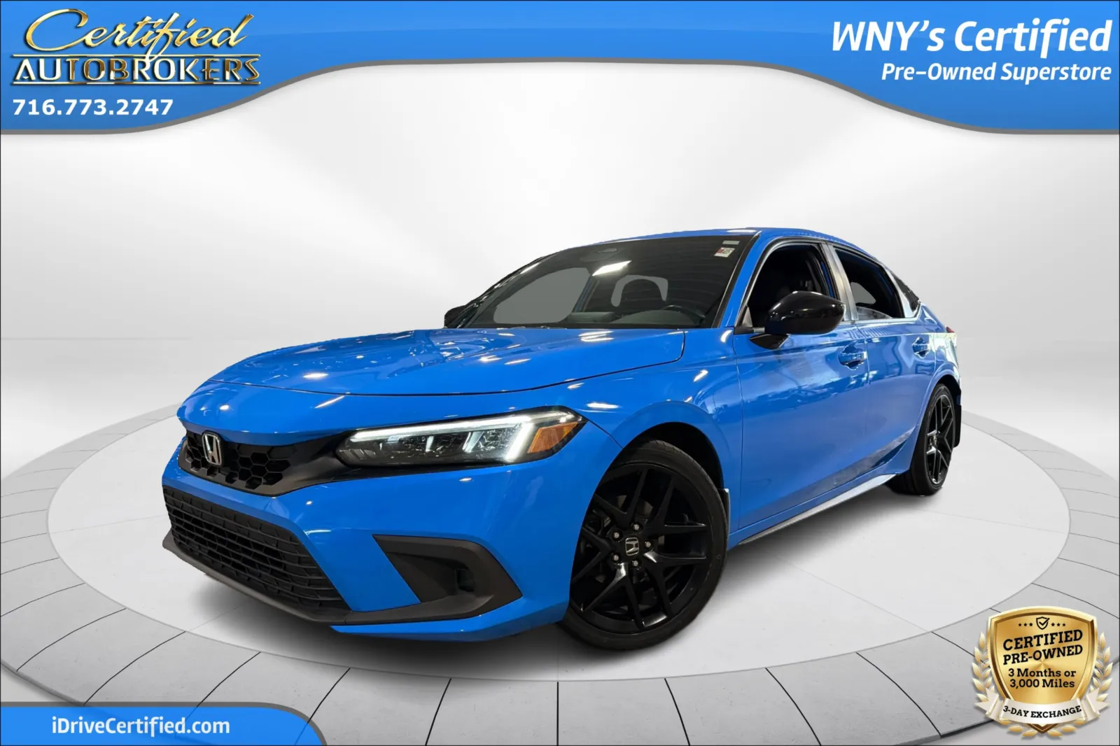 Blue 2022 Honda Civic Hatchback Sport for sale in Grand Island, NY