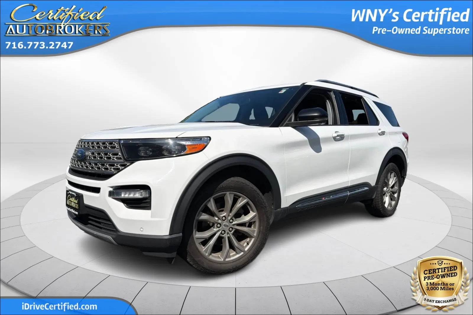 White 2023 Ford Explorer Limited 4x4 for sale in Grand Island, NY