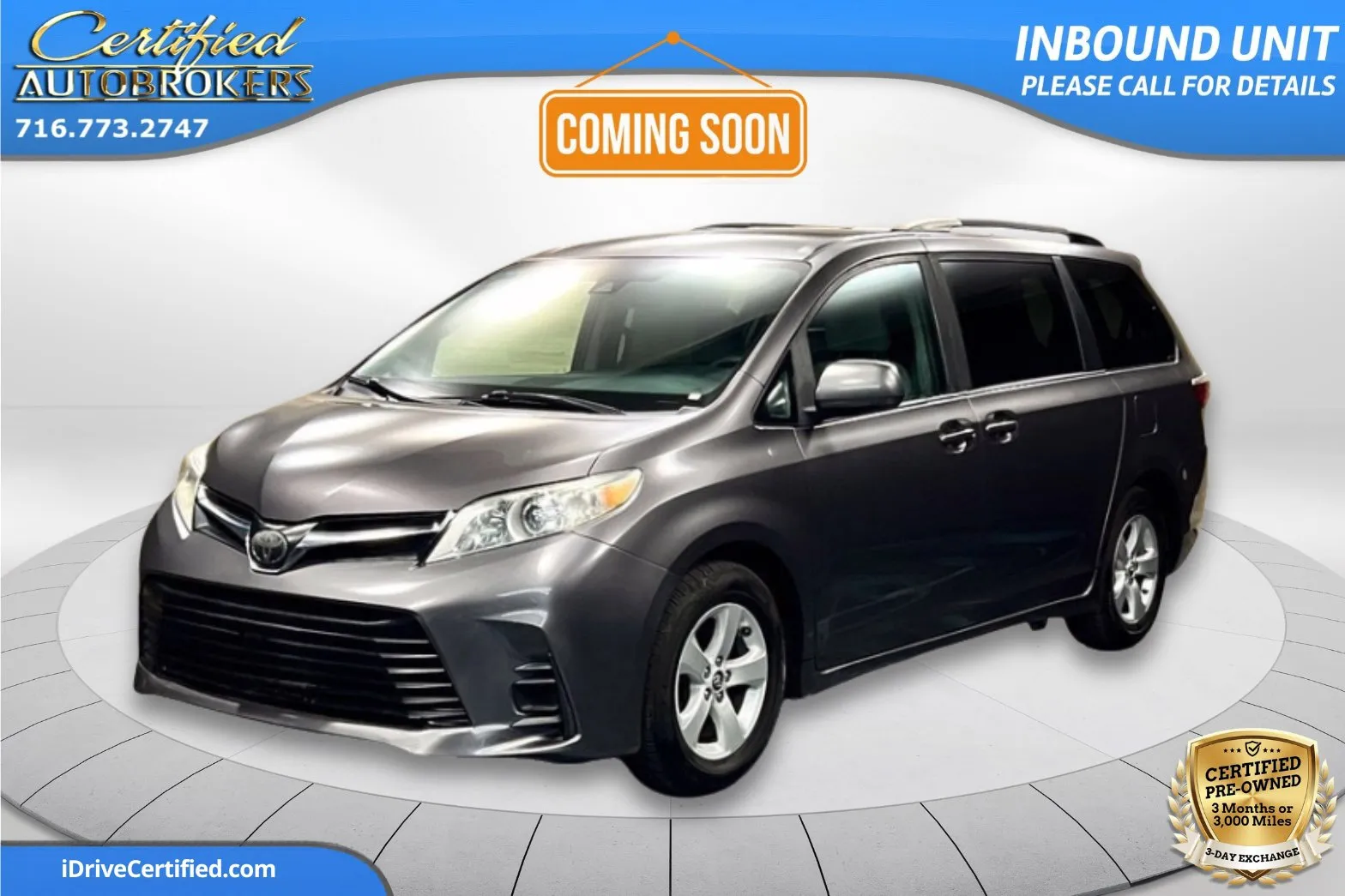 Gray 2019 Toyota Sienna LE for sale in Grand Island, NY