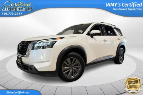 White 2024 Nissan Pathfinder SV 4x4 for sale in Grand Island, NY