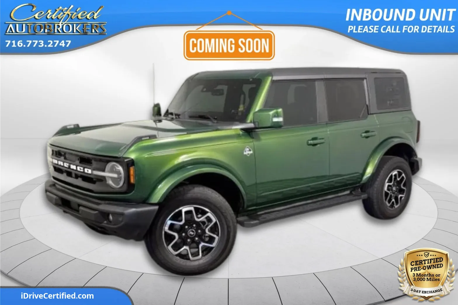Green 2024 Ford Bronco Outer Banks 4x4 for sale in Grand Island, NY