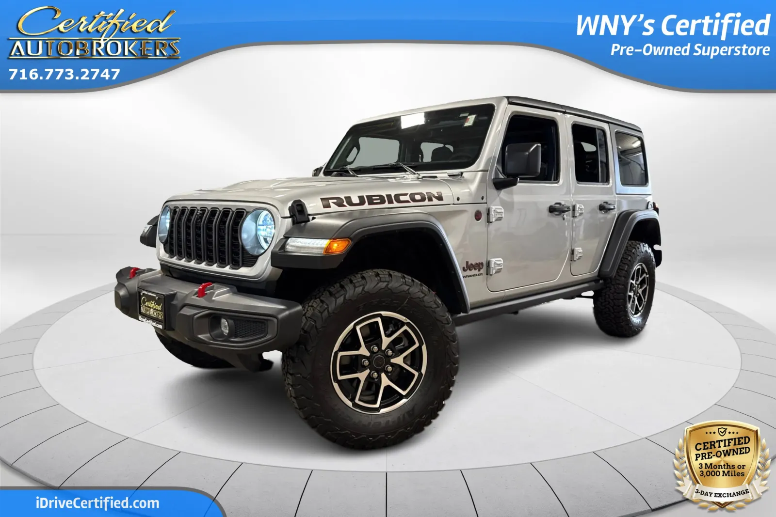 Silver 2024 Jeep Wrangler Rubicon 4x4 for sale in Grand Island, NY