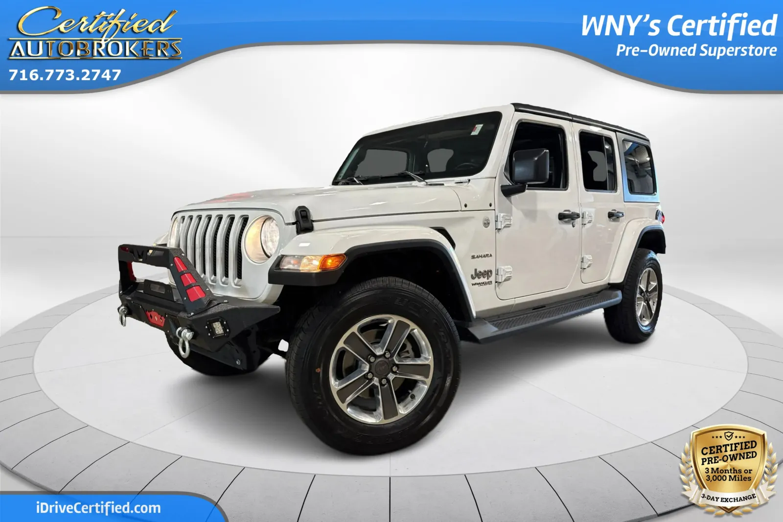 White 2019 Jeep Wrangler Unlimited Sahara 4x4 for sale in Grand Island, NY