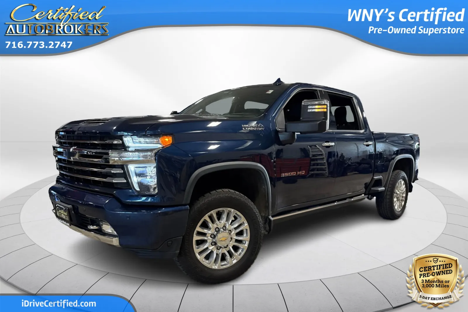 Blue 2022 Chevrolet Silverado 3500HD High Country LB 4x4 for sale in Grand Island, NY