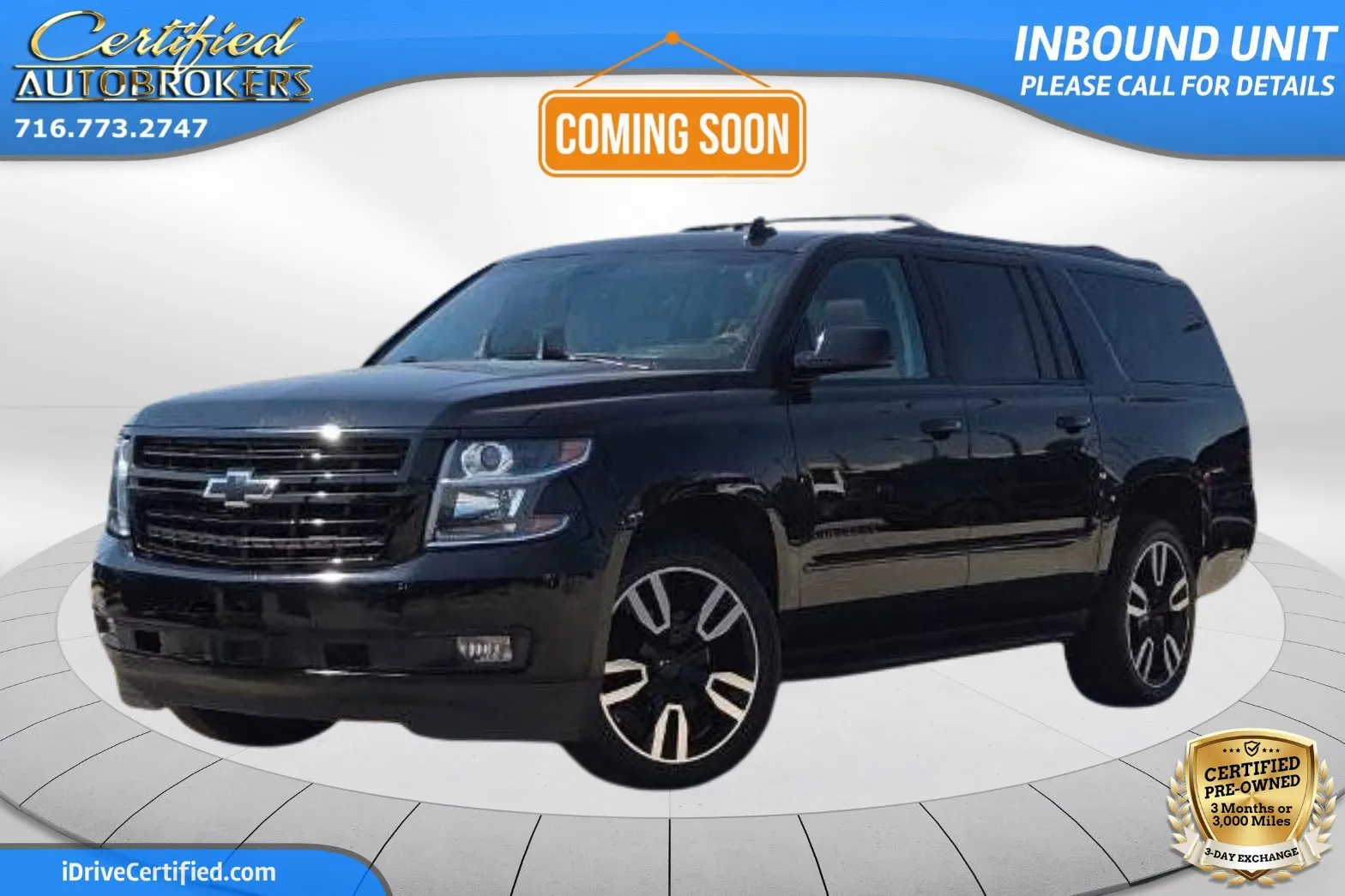 Black 2019 Chevrolet Suburban Premier 4x4 for sale in Grand Island, NY