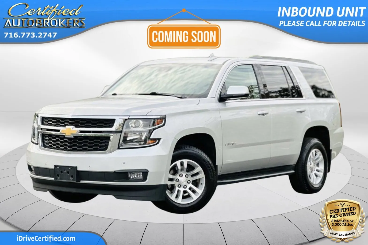 Silver 2019 Chevrolet Tahoe LT 4x4 for sale in Grand Island, NY