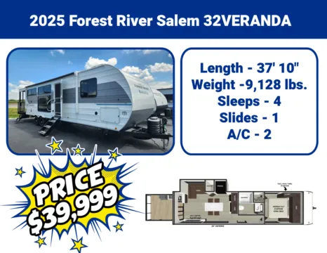 Unknown 2025 Forest River SALEM Grand Villa 32VERANDA for sale in Hartford, IL